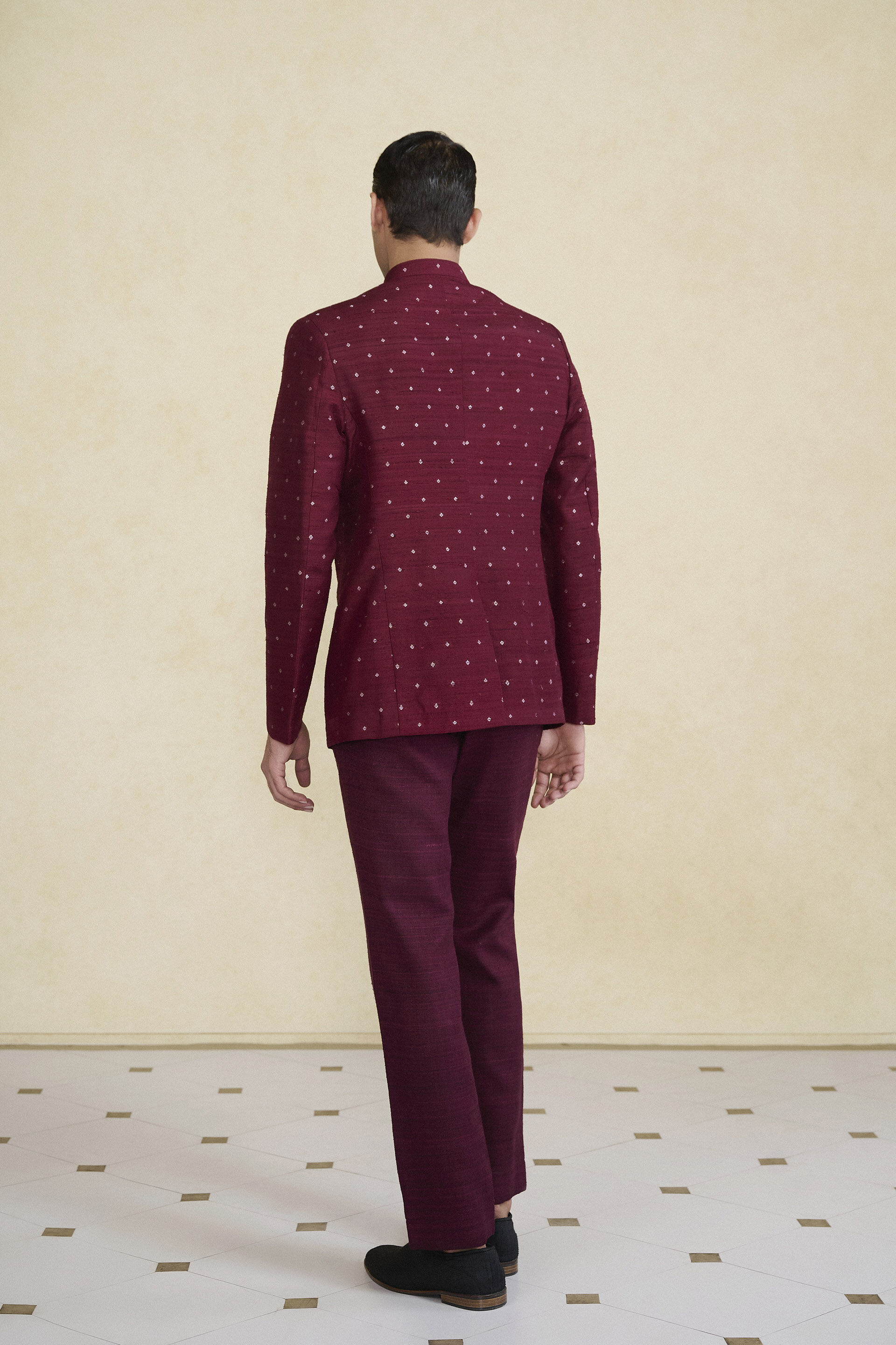Sohaib Silk Bandhgala - Maroon