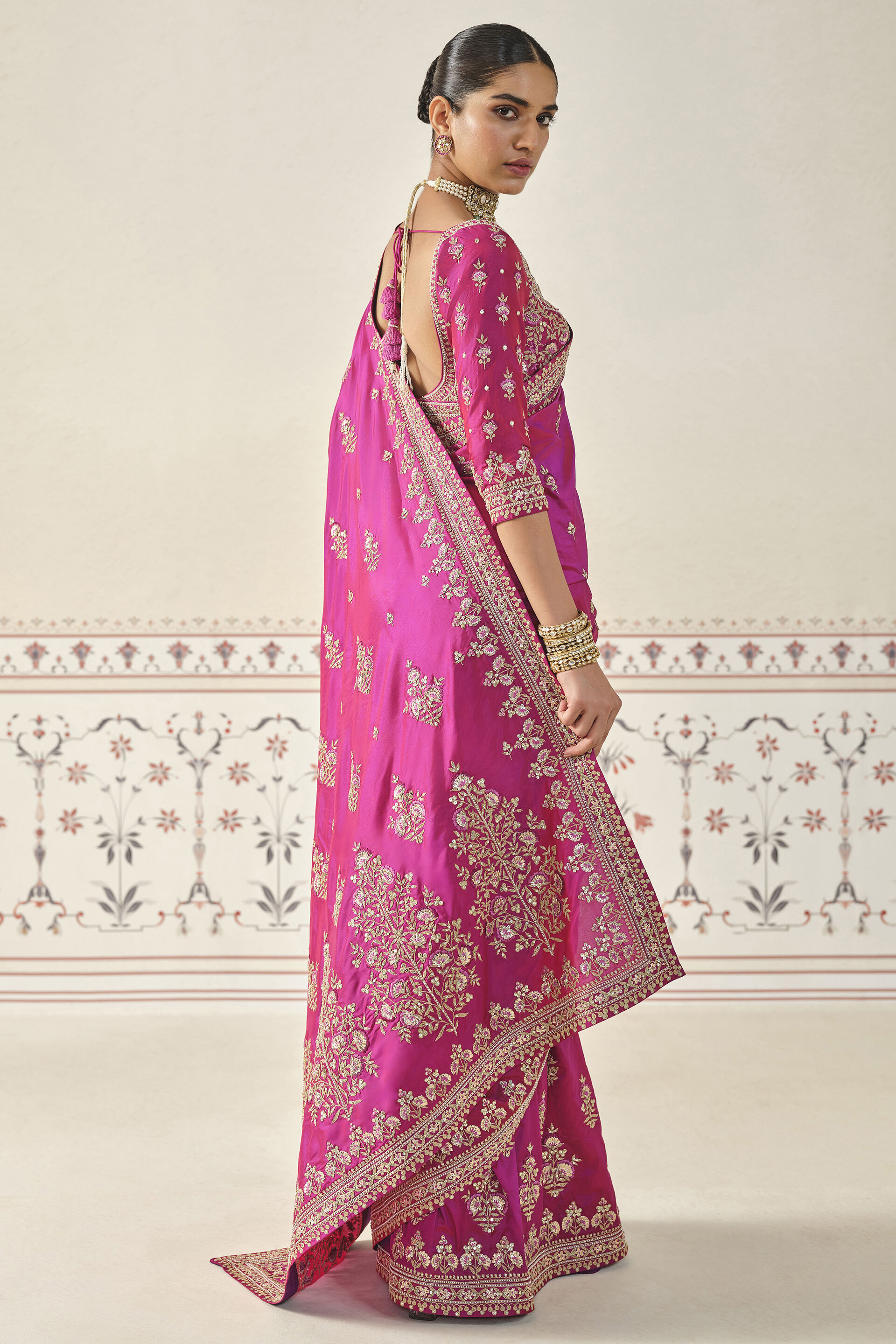 Debasmita Embroidered Saree, Pink, image 2