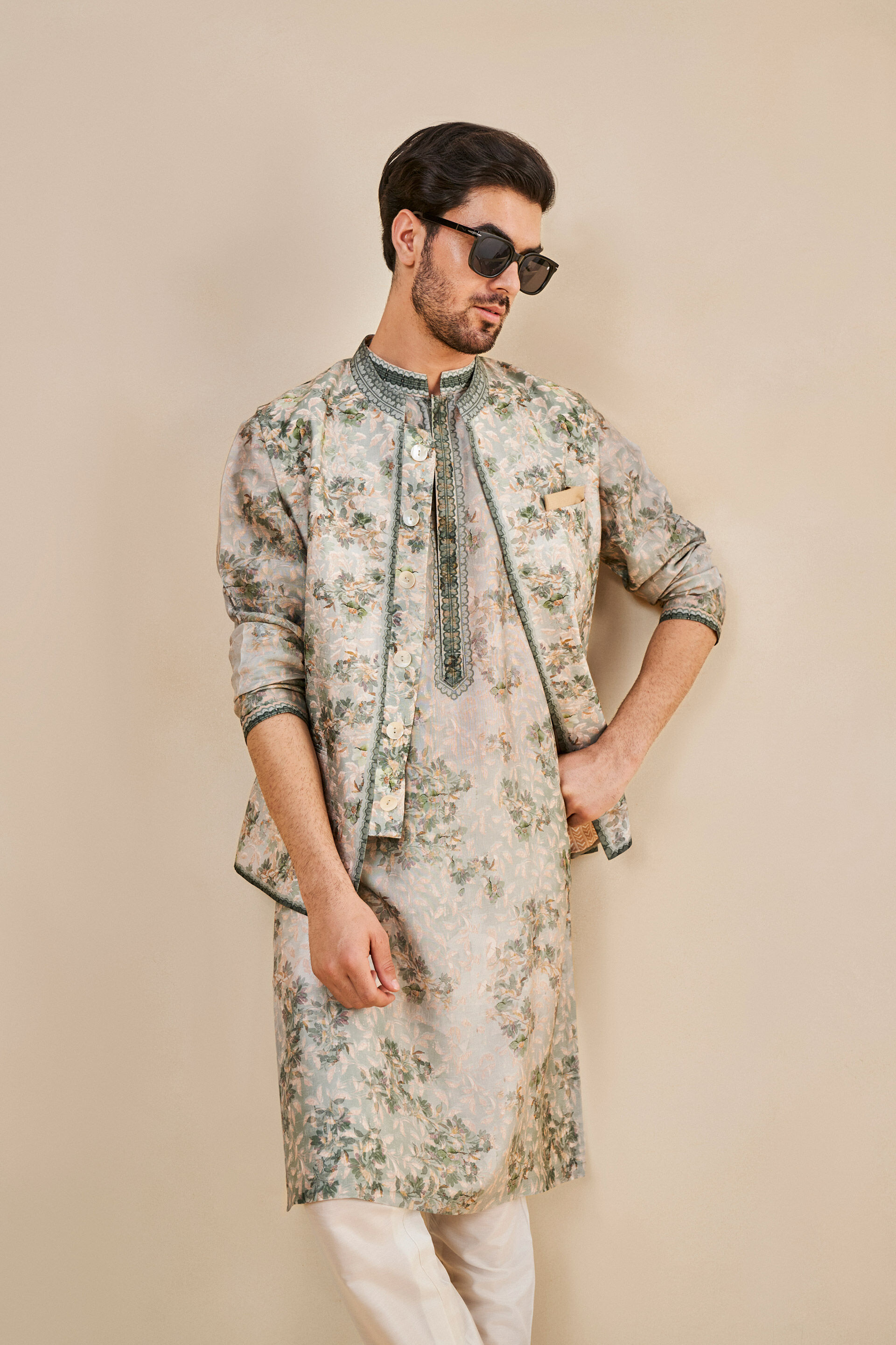 Aranyam Nehru Jacket - Sage, Sage, image 4