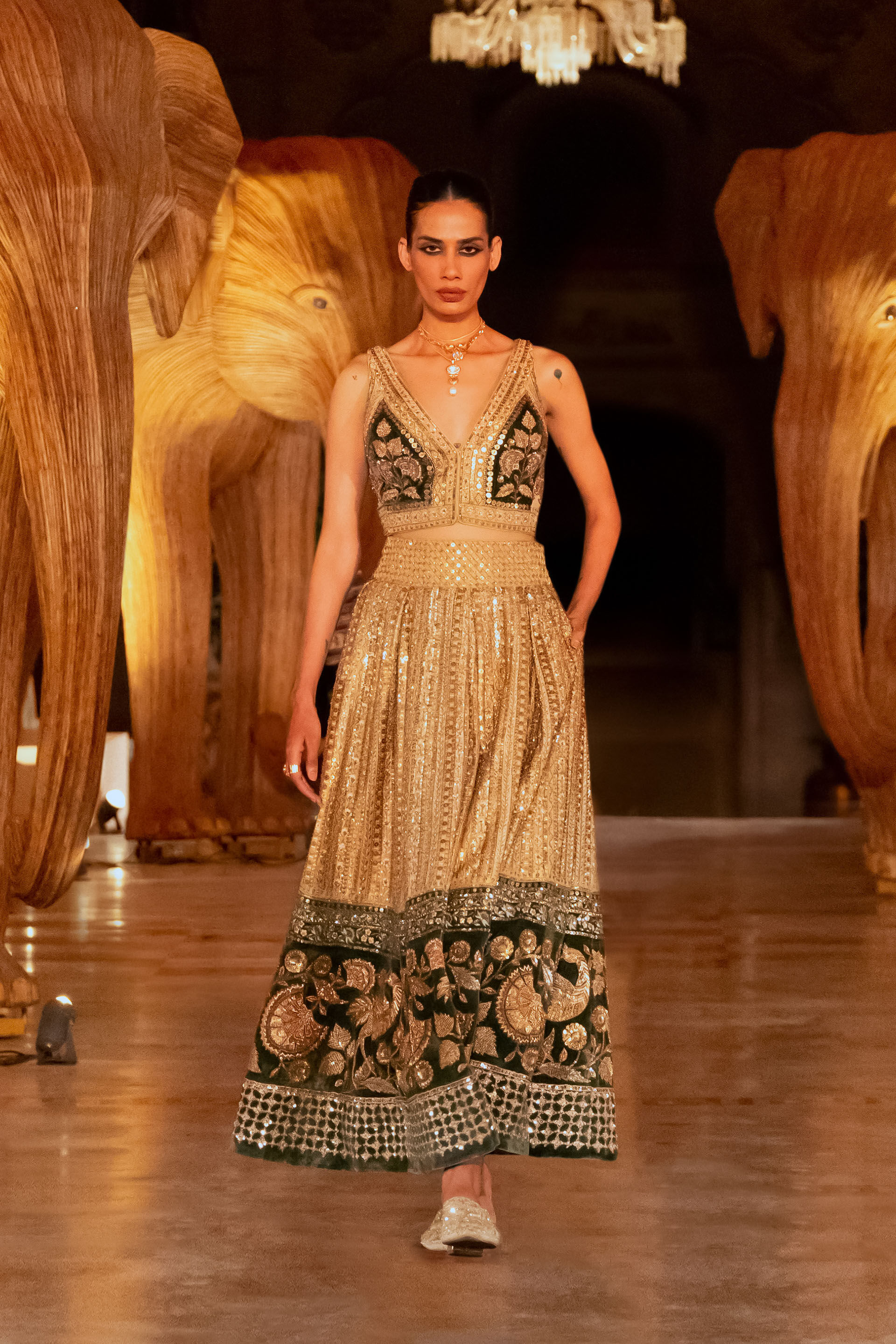 Buy Heart of The Forest Skirt Set Gold from Anita Dongre s Co Ord Se