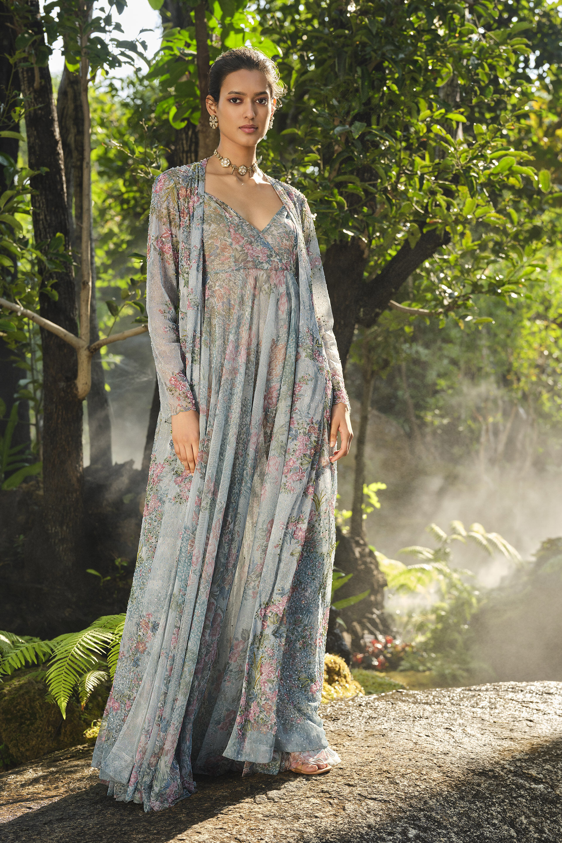 Blooming Meadows Jacket Set - Blue