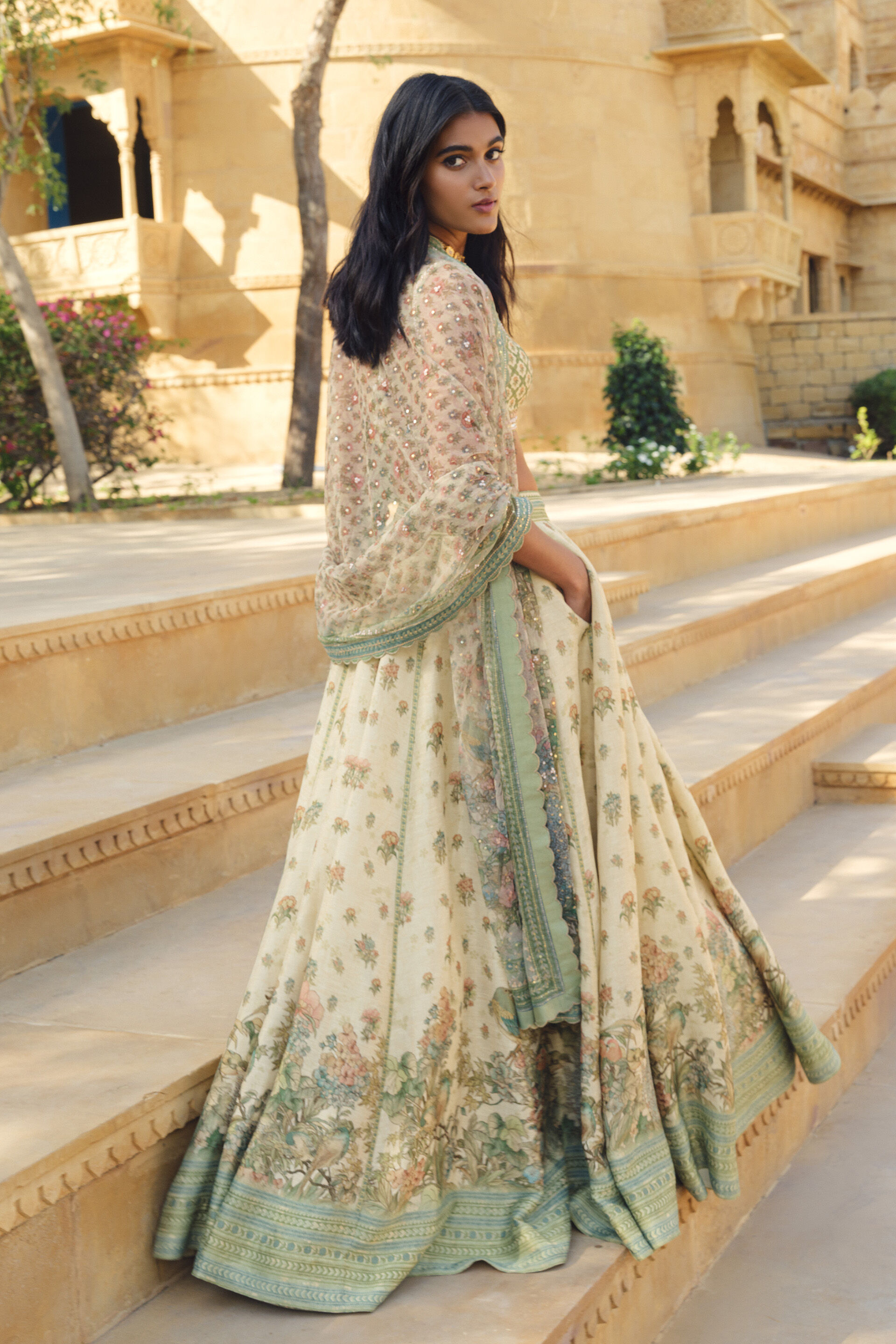 Fareeha Lehenga Set - Ivory, Ivory, image 3