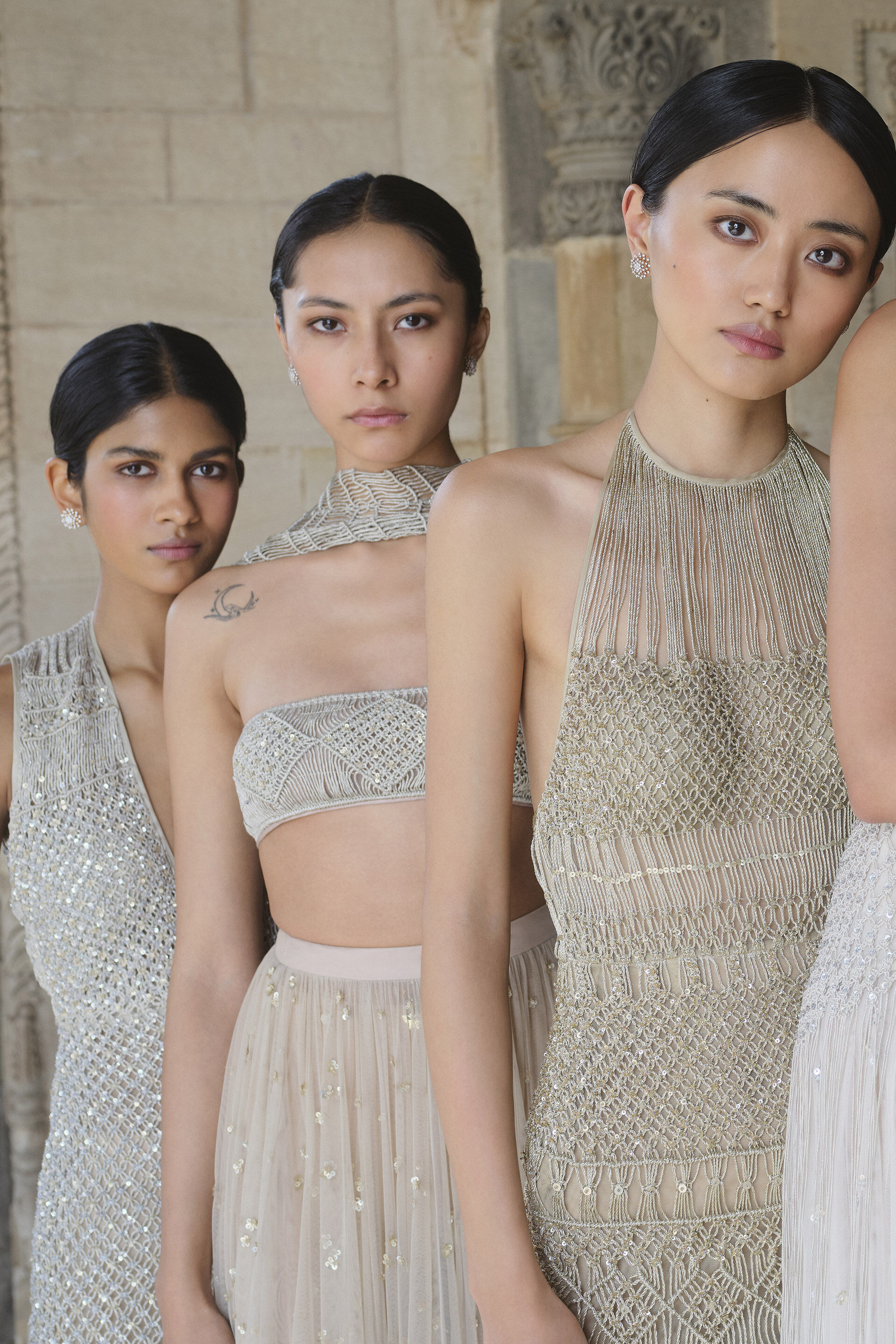 Elmyra Embroidered Macrame Skirt Set - Gold, Gold, image 6