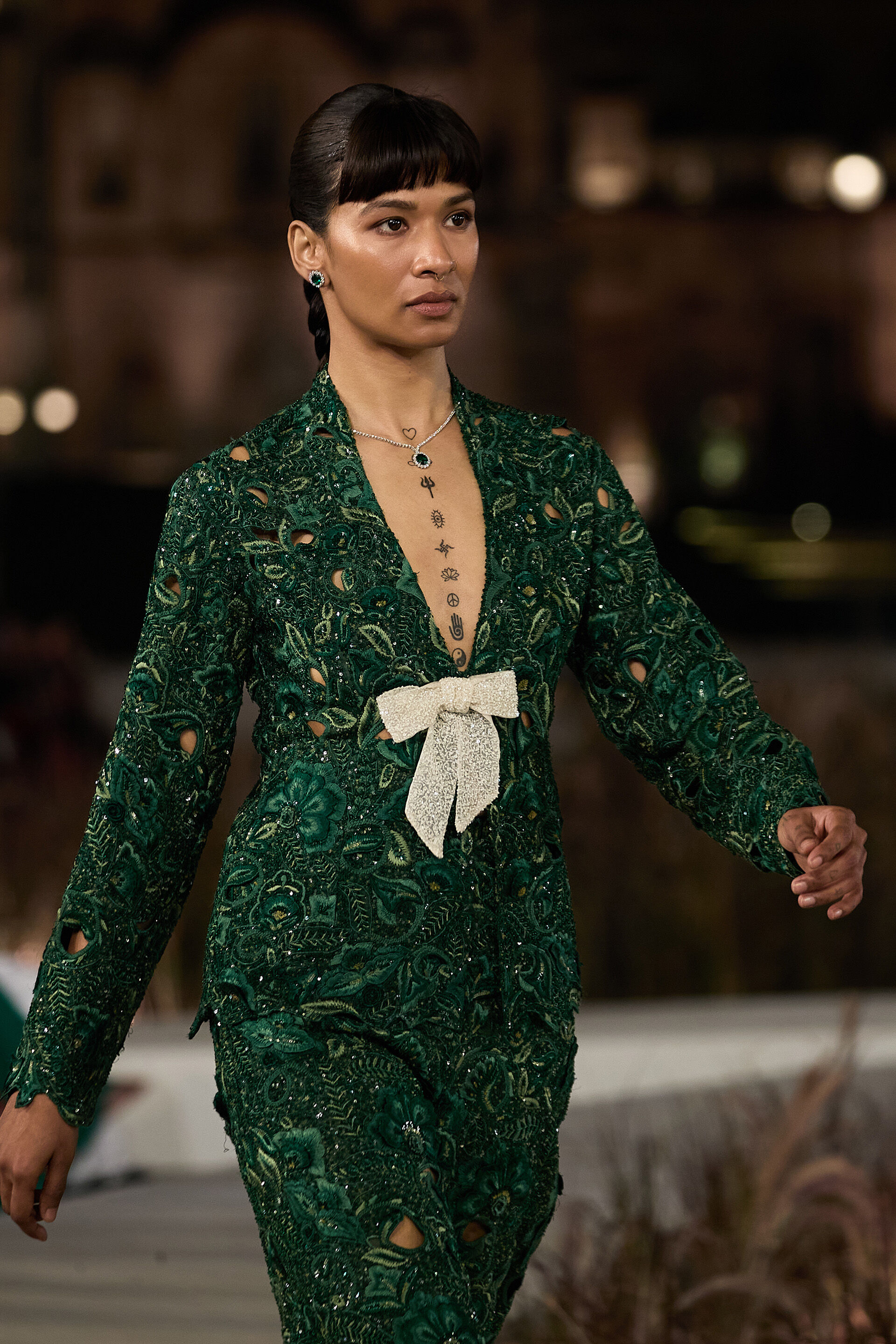 Rainfern Embroidered Applique Co-ord - Green, Green, image 2