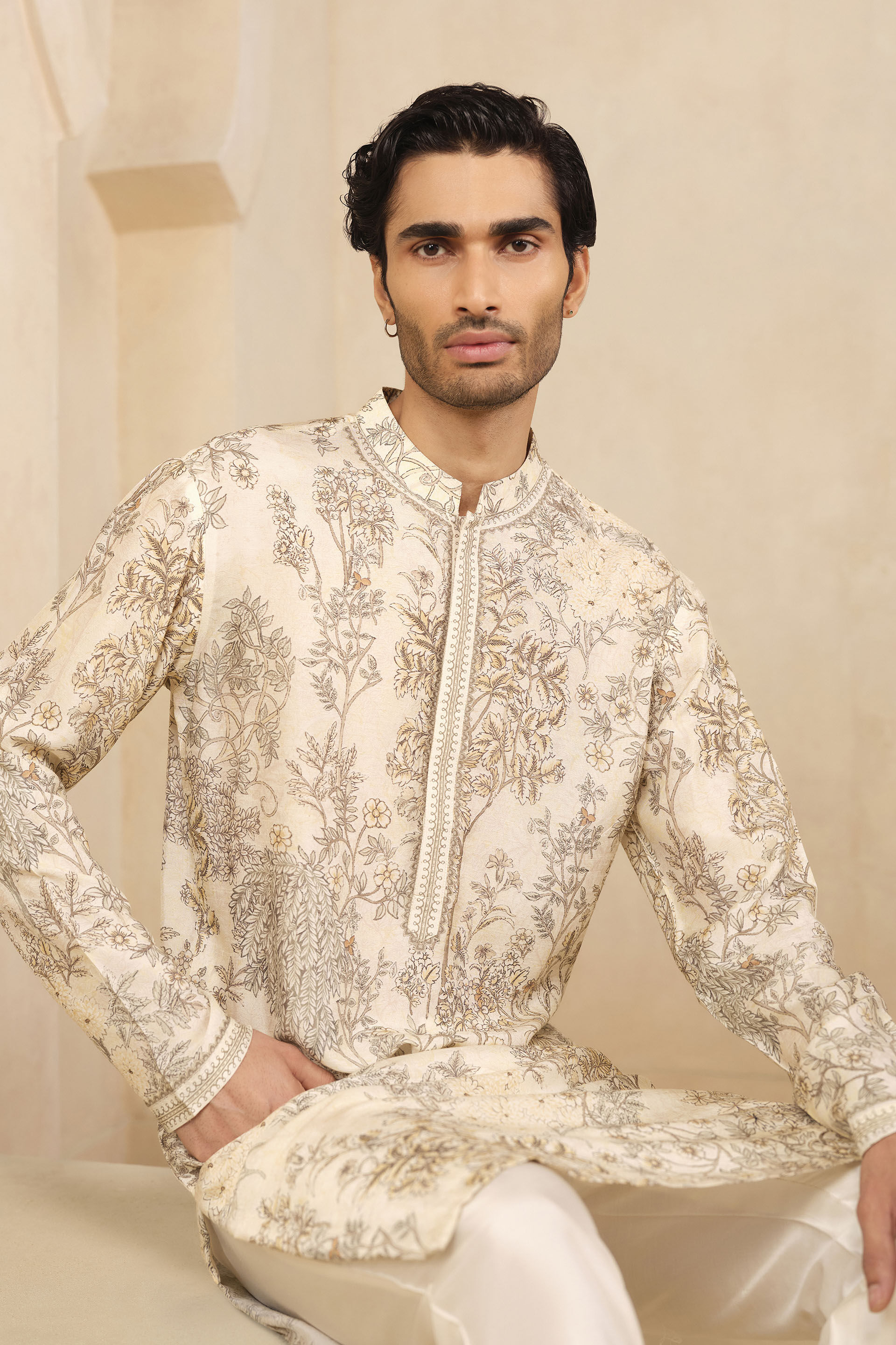 Nadir Kurta - Cream, Cream, image 4