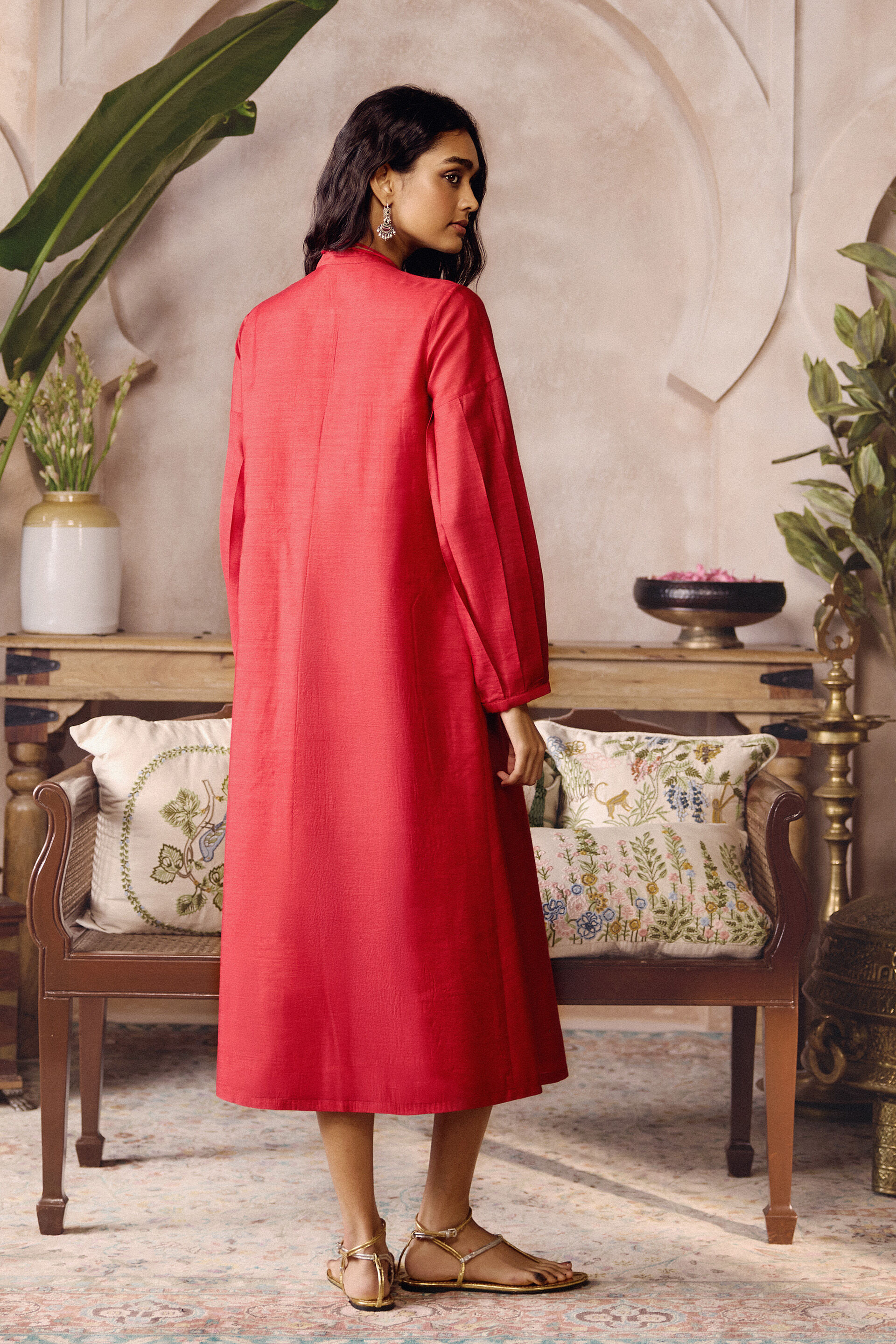 Baccara Silk Dress - Red
