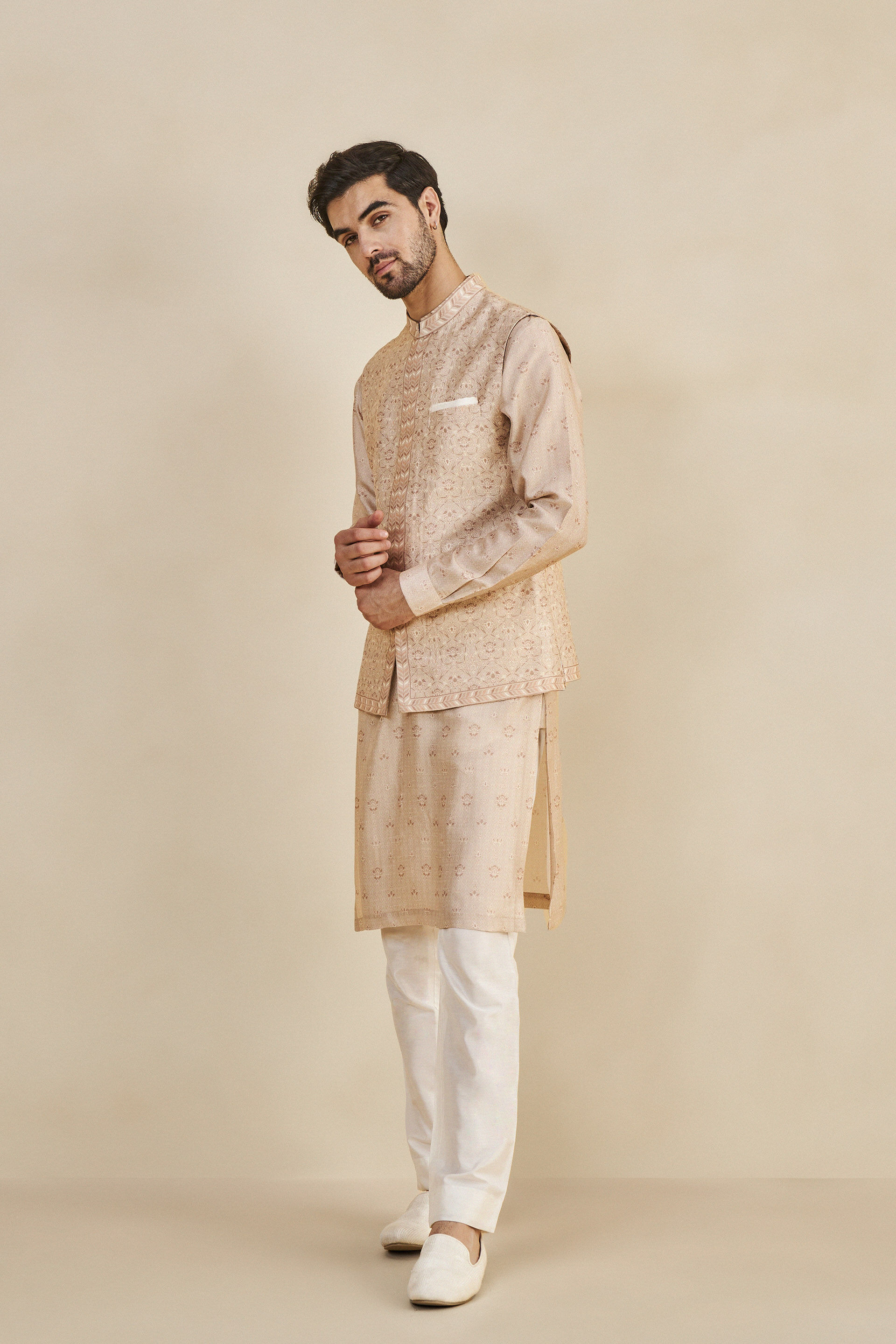 Favian Nehru Jacket - Salmon