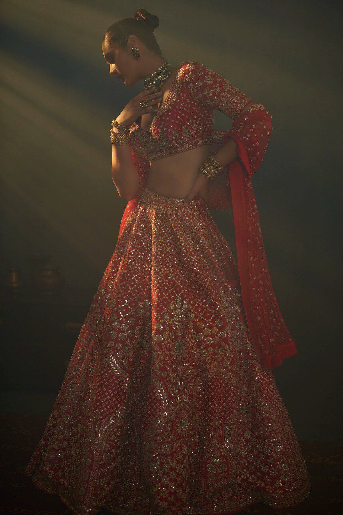 Ela Lehenga Set -  Red