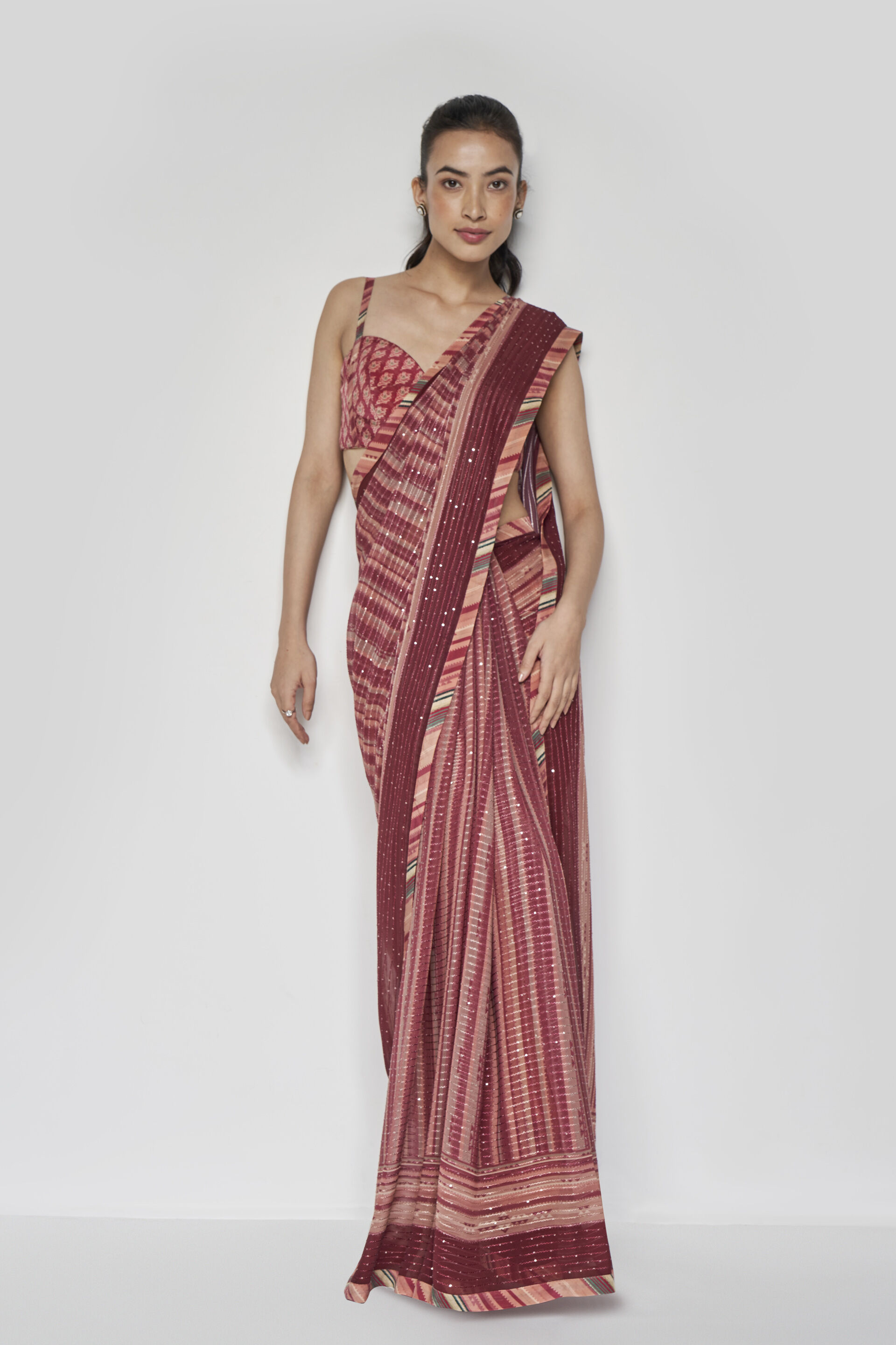 Arvika Saree, Wine, image 2