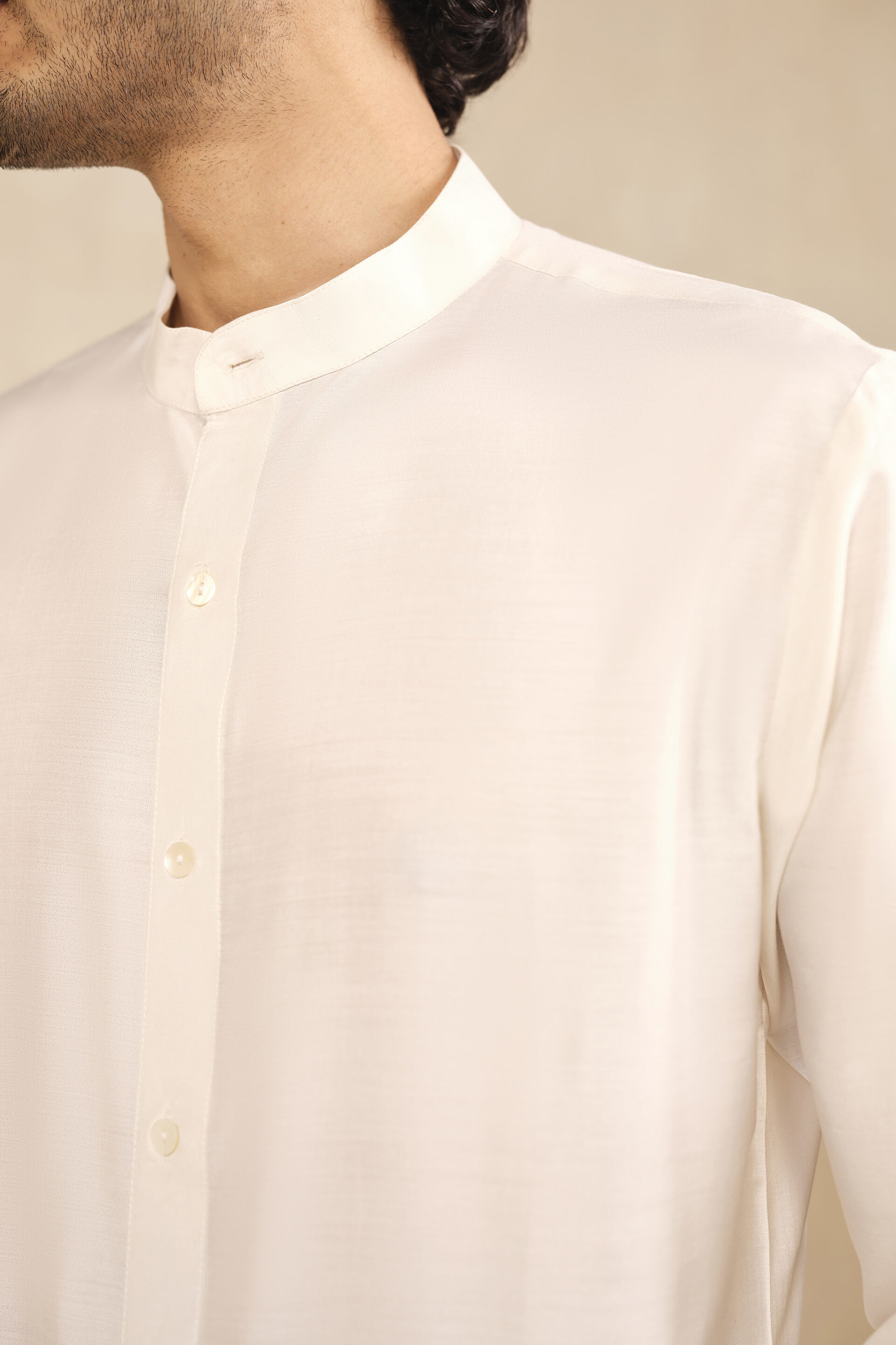 Adnan Silk Shirt- Off White, Off White, image 5