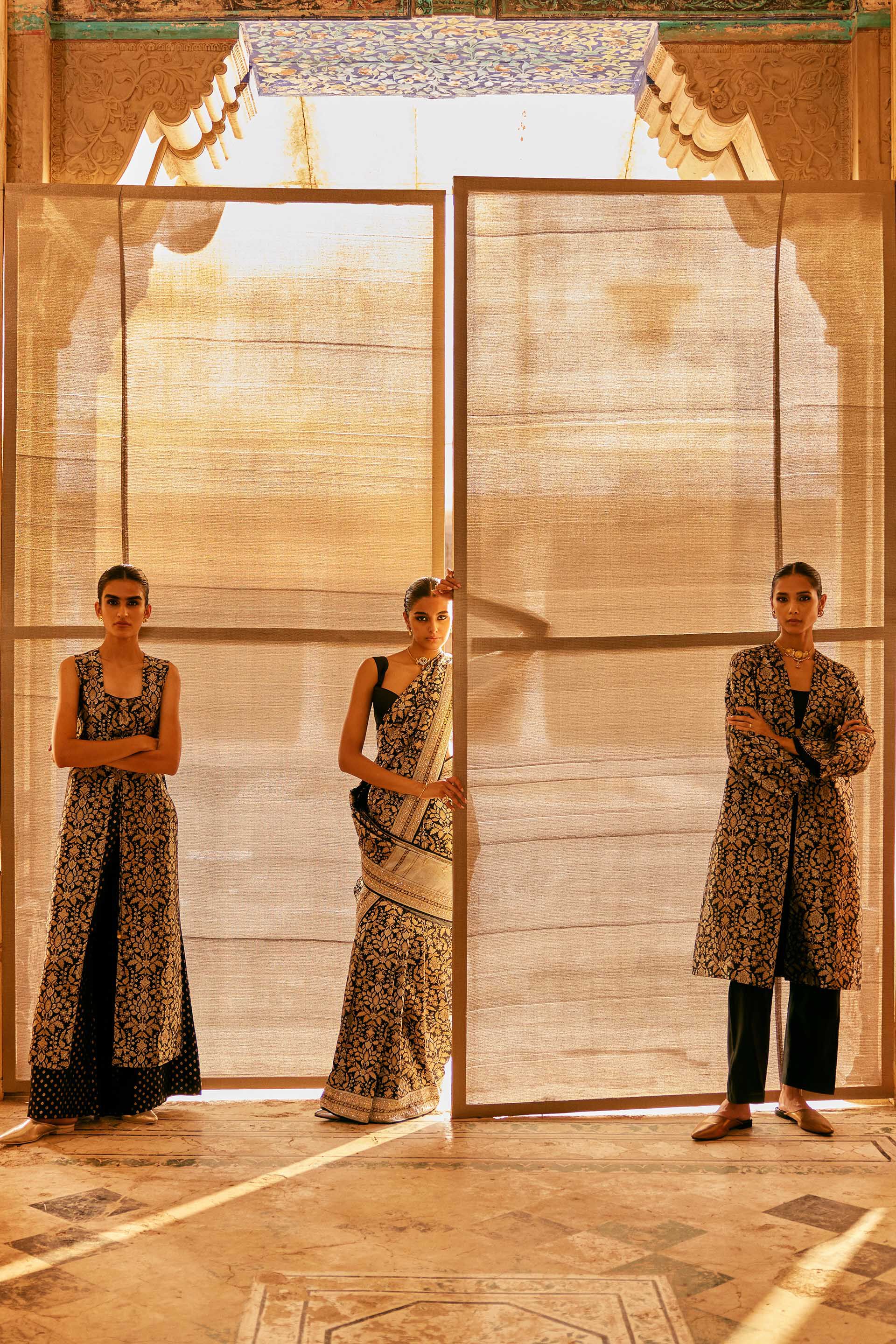 Bhaanavi Handwoven Benarasi Silk Saree - Black, Black, image 6