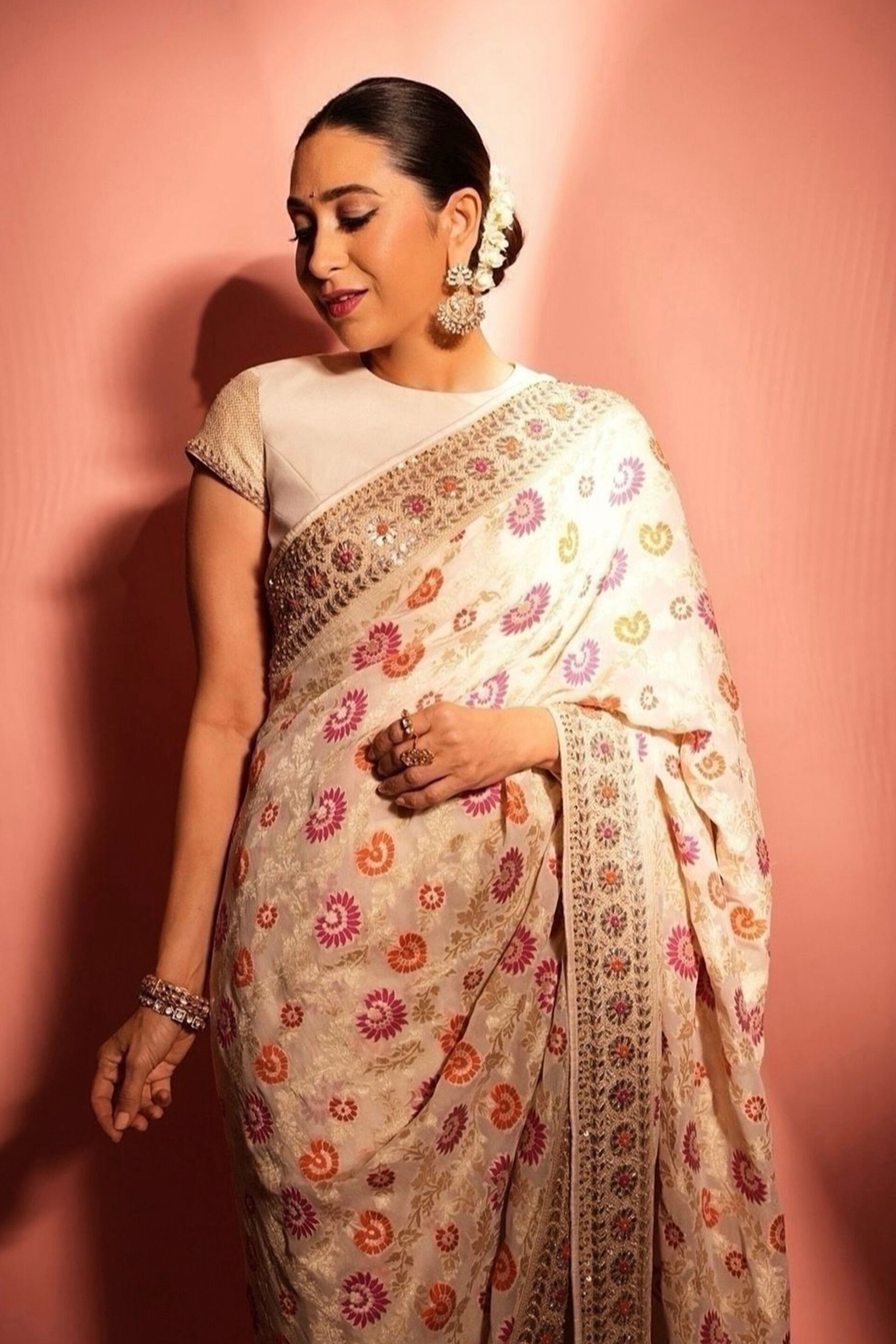 Vachi Saree Set - Cream, , image 2