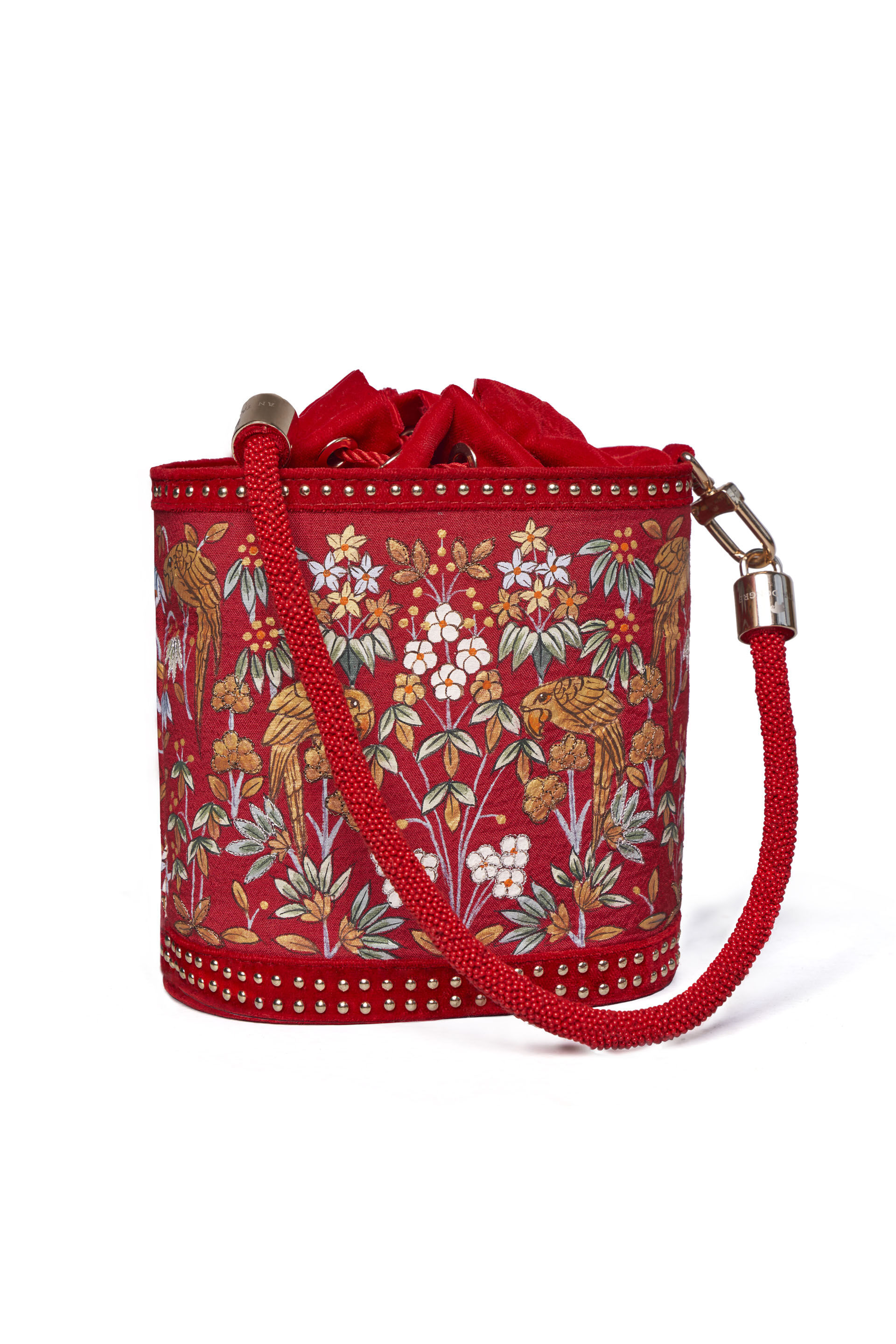 Pichhwai Bucket Bag - Scarlet Red, Red, image 11