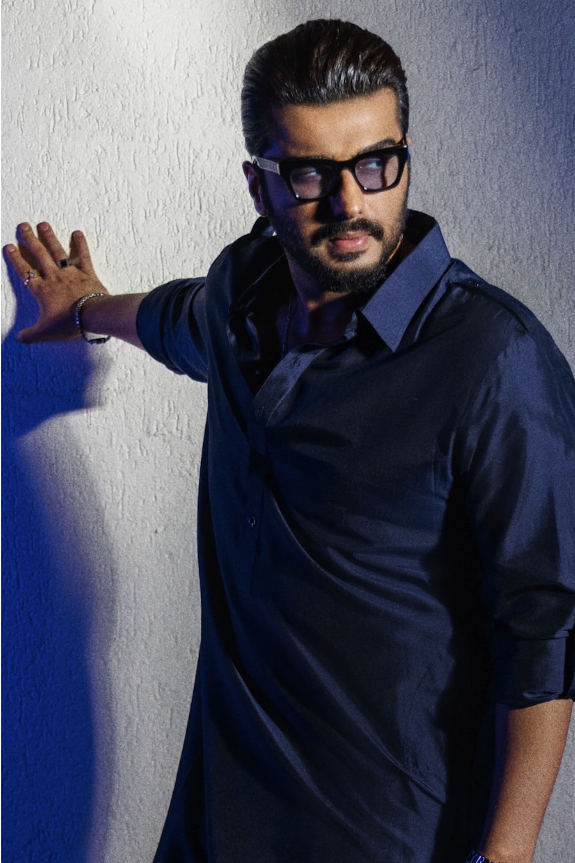 Amail Silk Kurta - Navy, , image 3