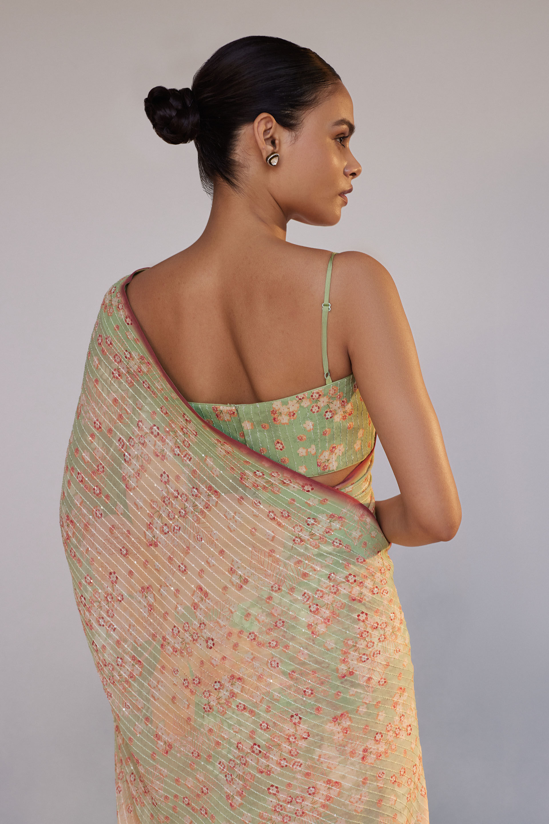 Alora Saree Set - Sage, Sage, image 5