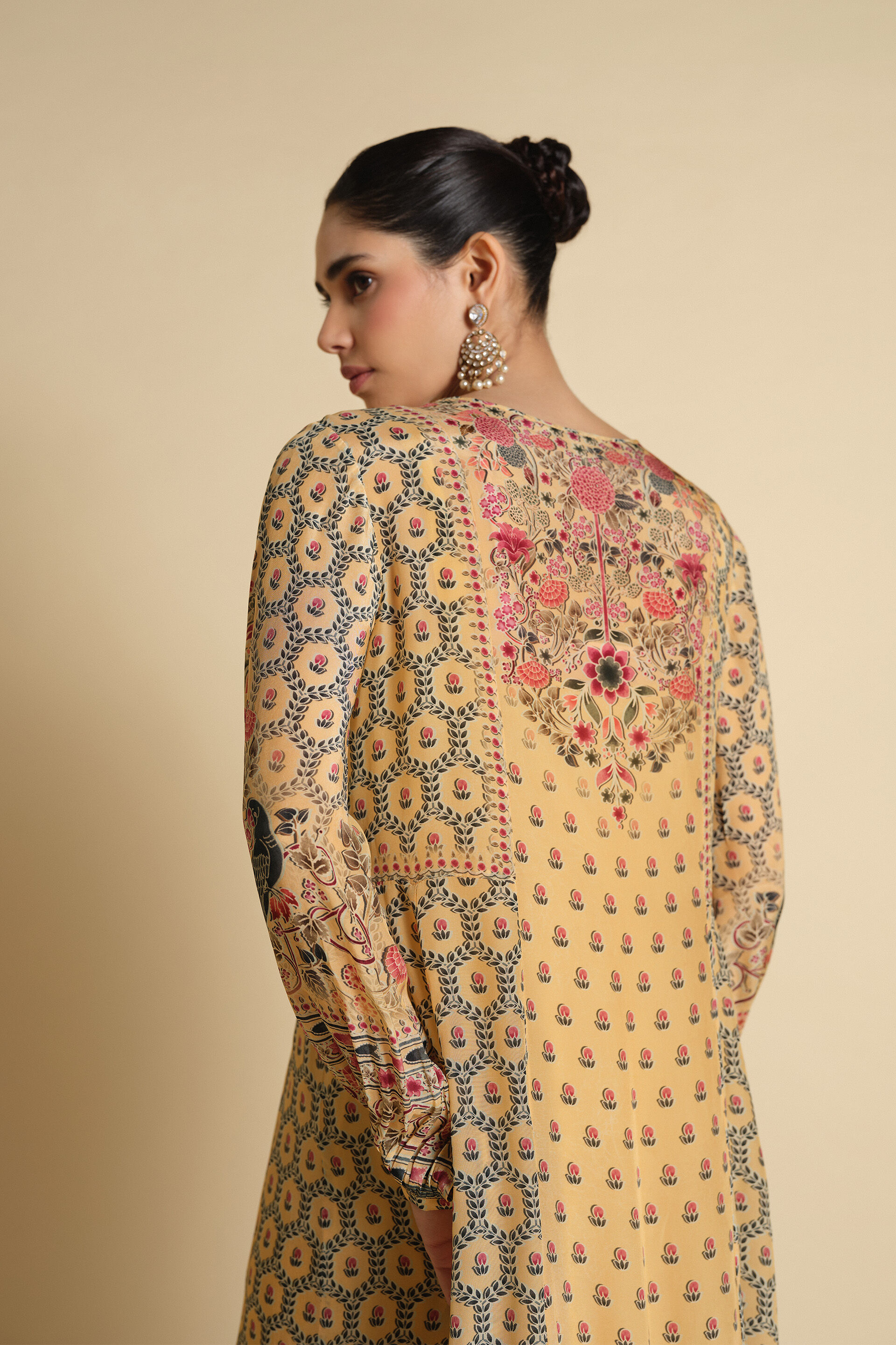 Demoiselle Printed Kaftan - Yellow, Yellow, image 6