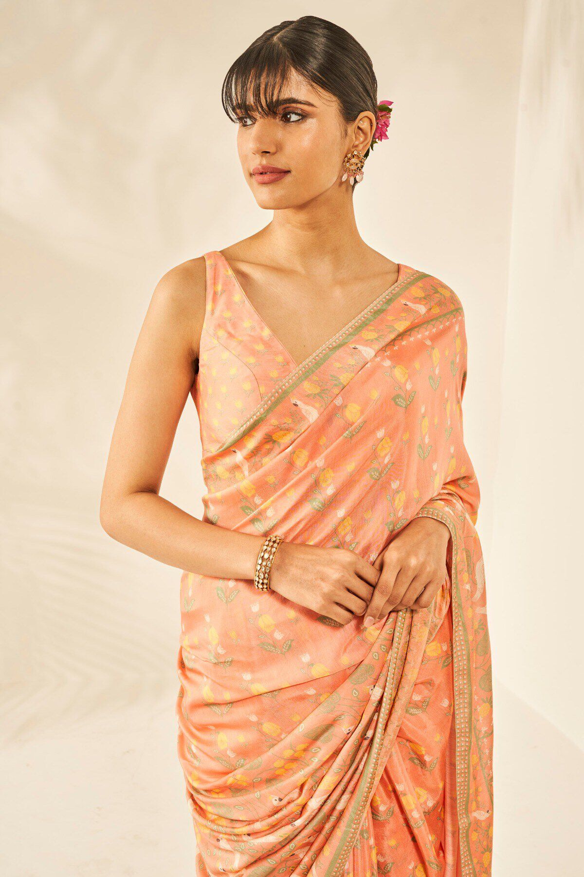 5 - Maitri Saree - Peach, image 5