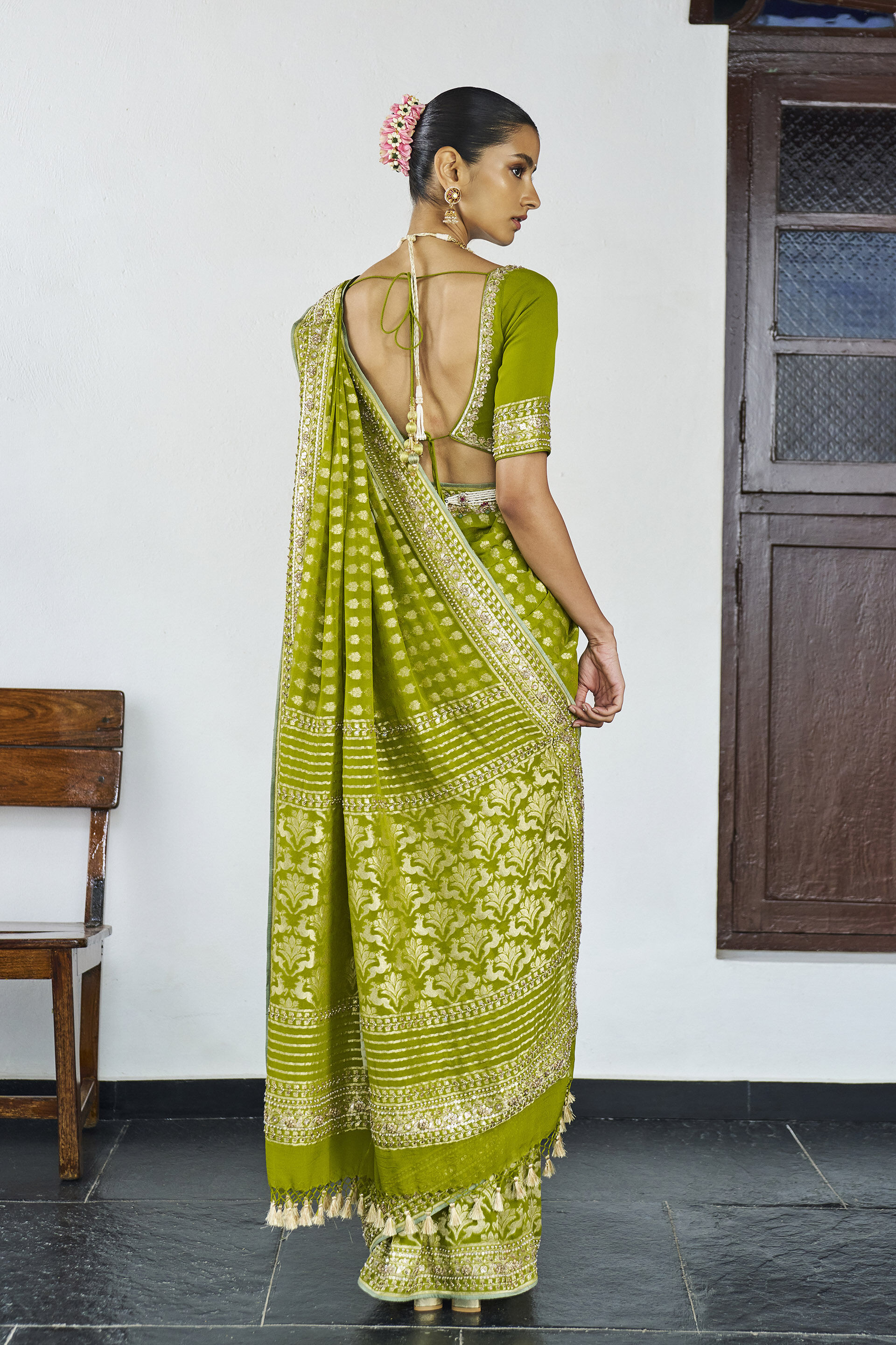 Yaari Benarasi Silk Saree - Green