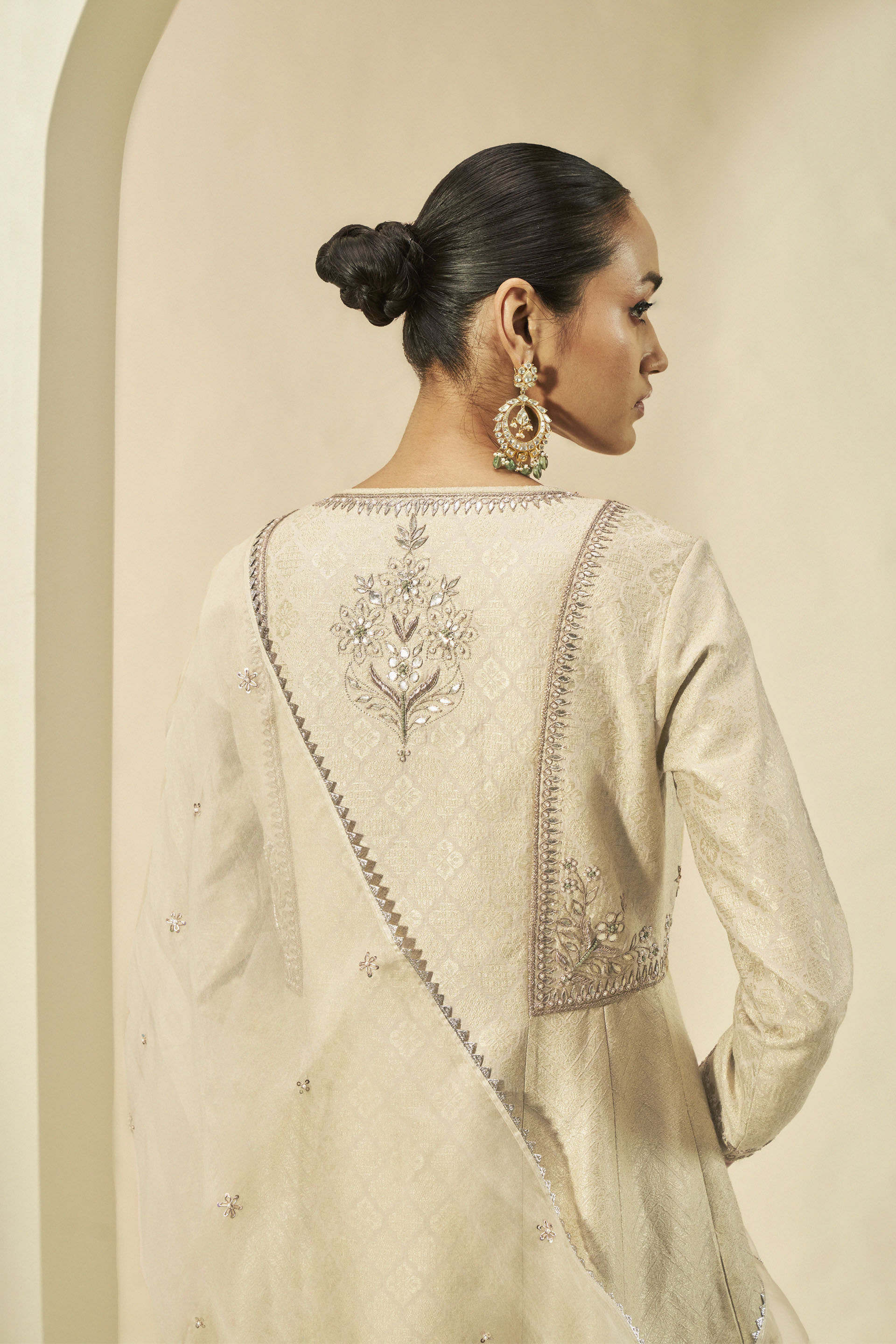 Iravati Benarasi Silk Gota Patti Suit Set - Gold, Gold, image 4