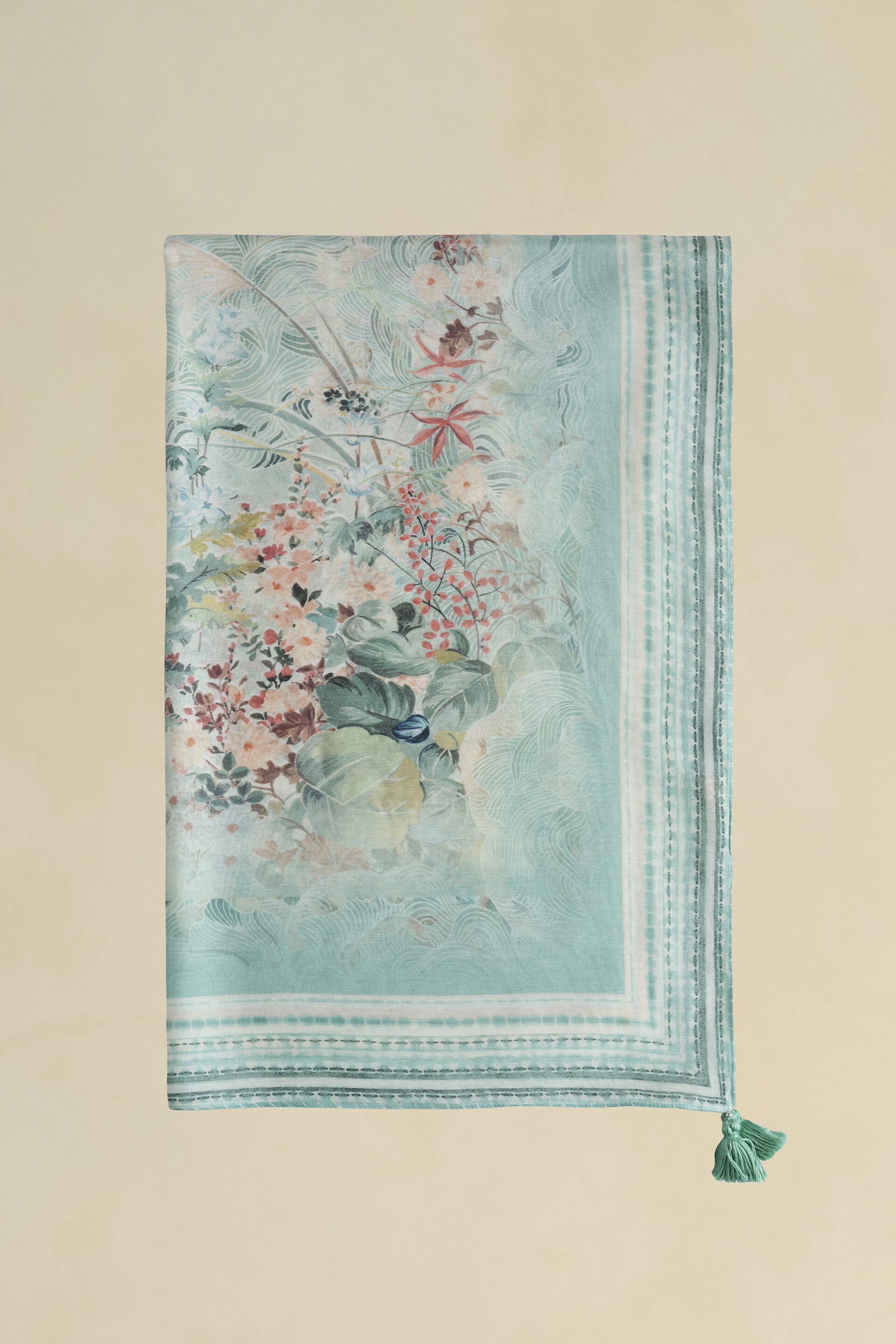 Arivai Silk Stole - Sage