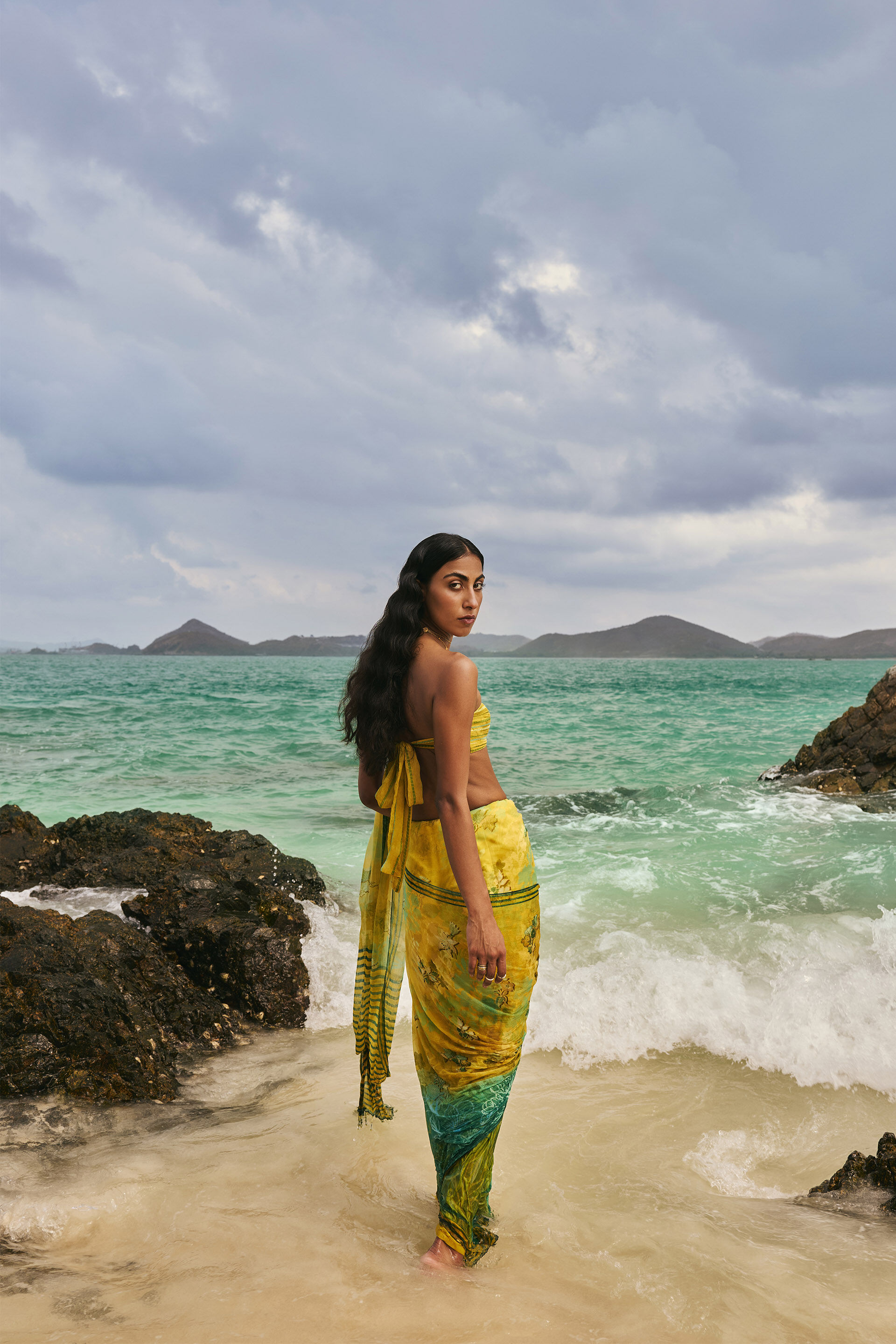 Ramone Chiffon Saree, Sage, image 9