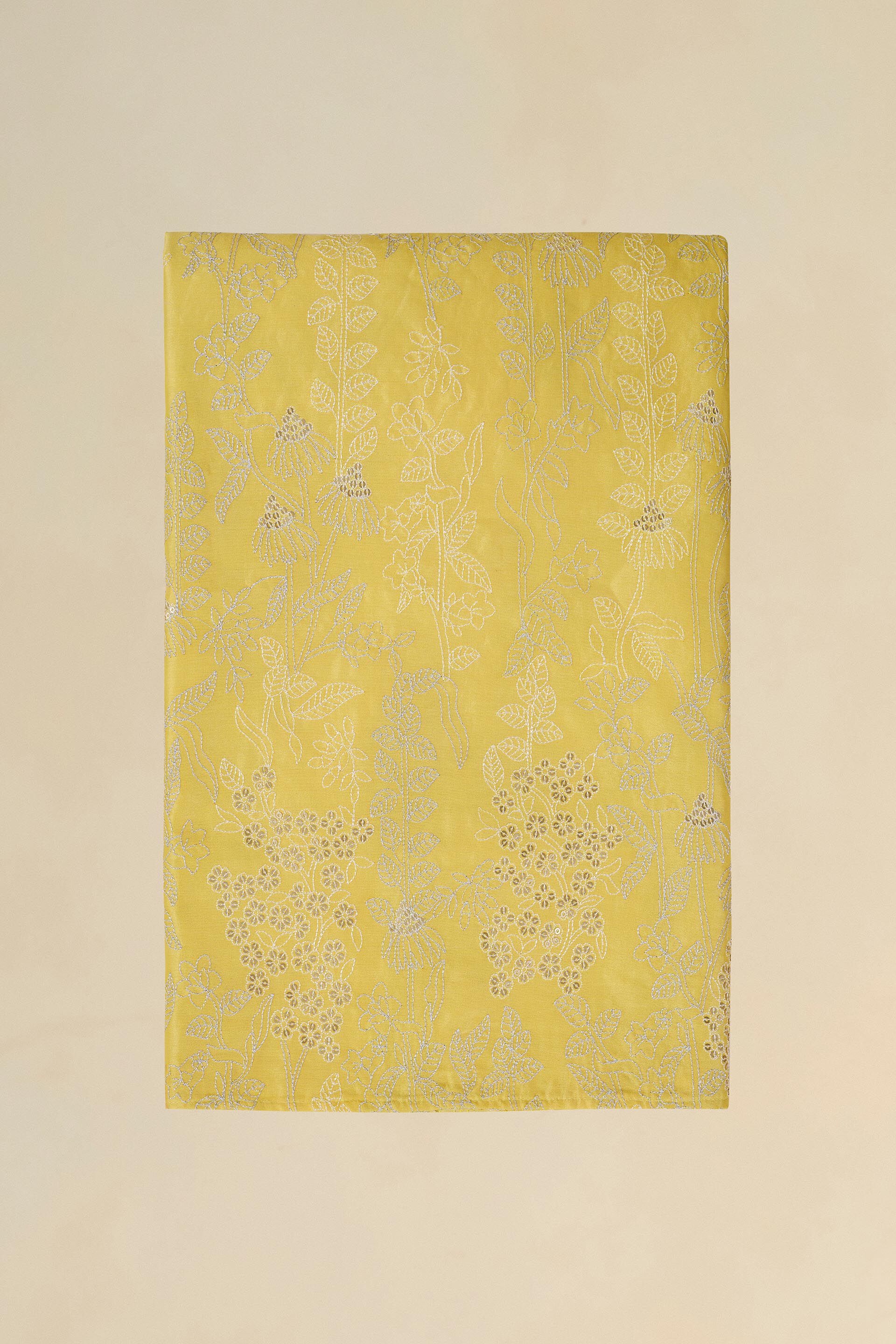 Allamanda Embroidered Georgette Saree - Yellow, Yellow, image 7