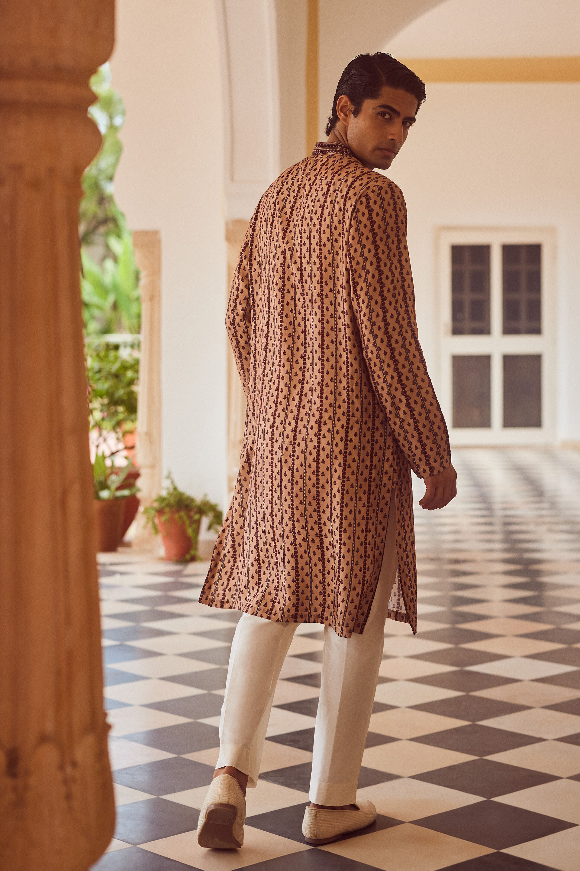 Drish Silk Kurta - Maroon, Maroon, image 2