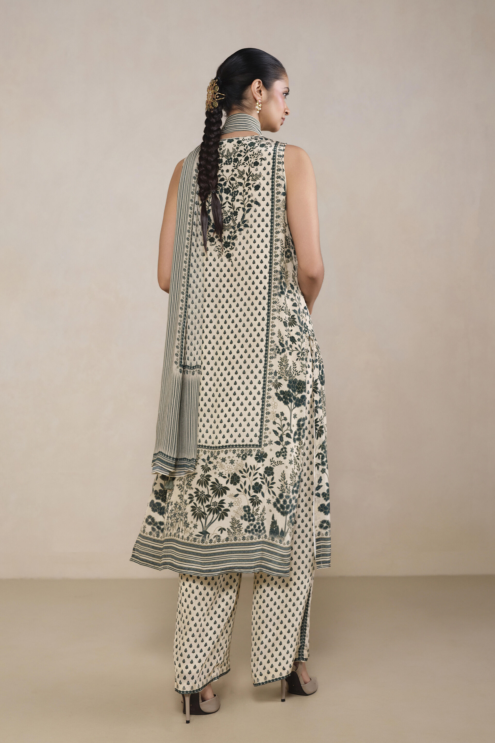 Jivi Printed Suit Set in Natural, Natural, image 2