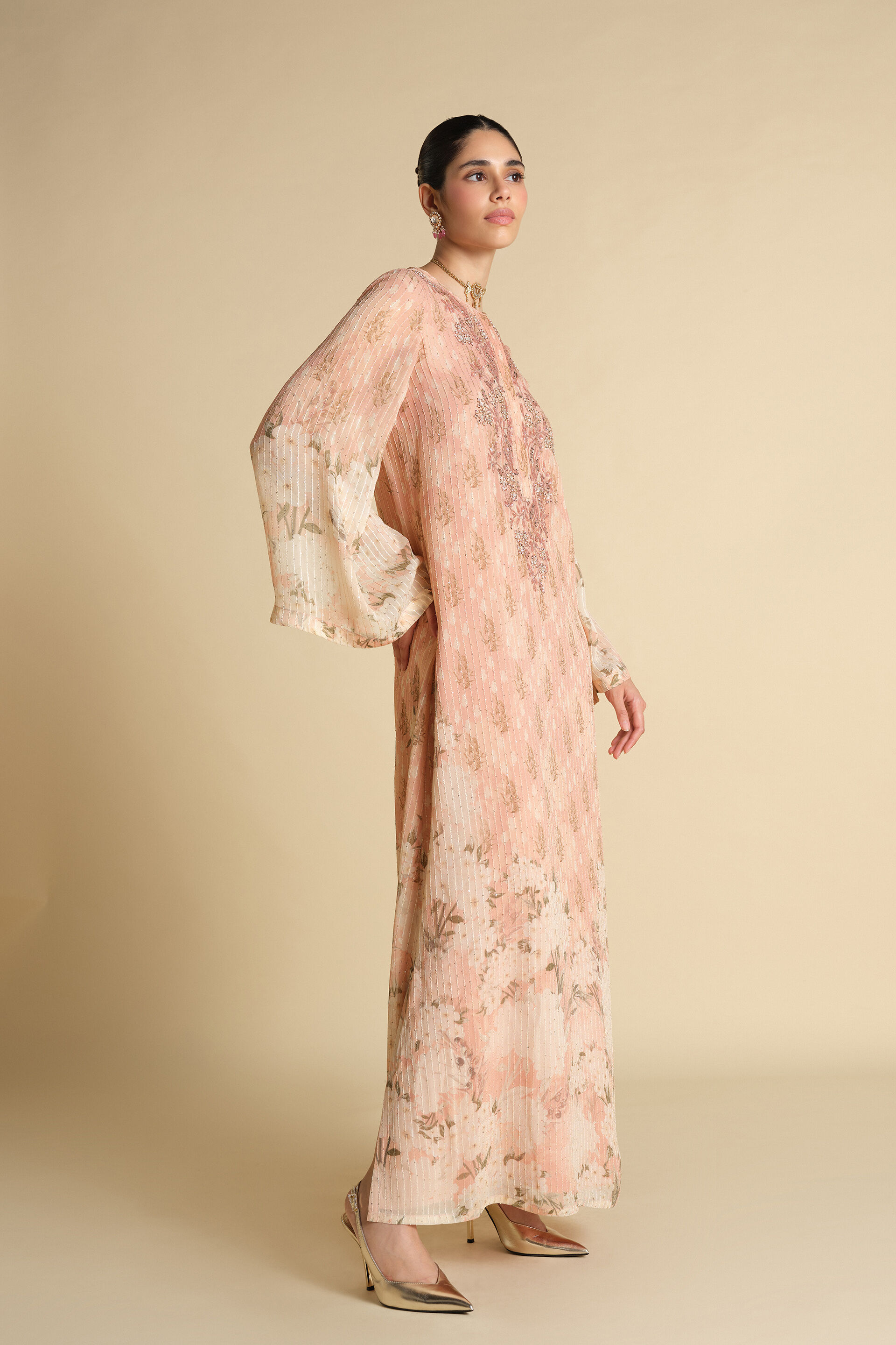 Miral Emroidered Kaftan - Blush, Blush, image 3