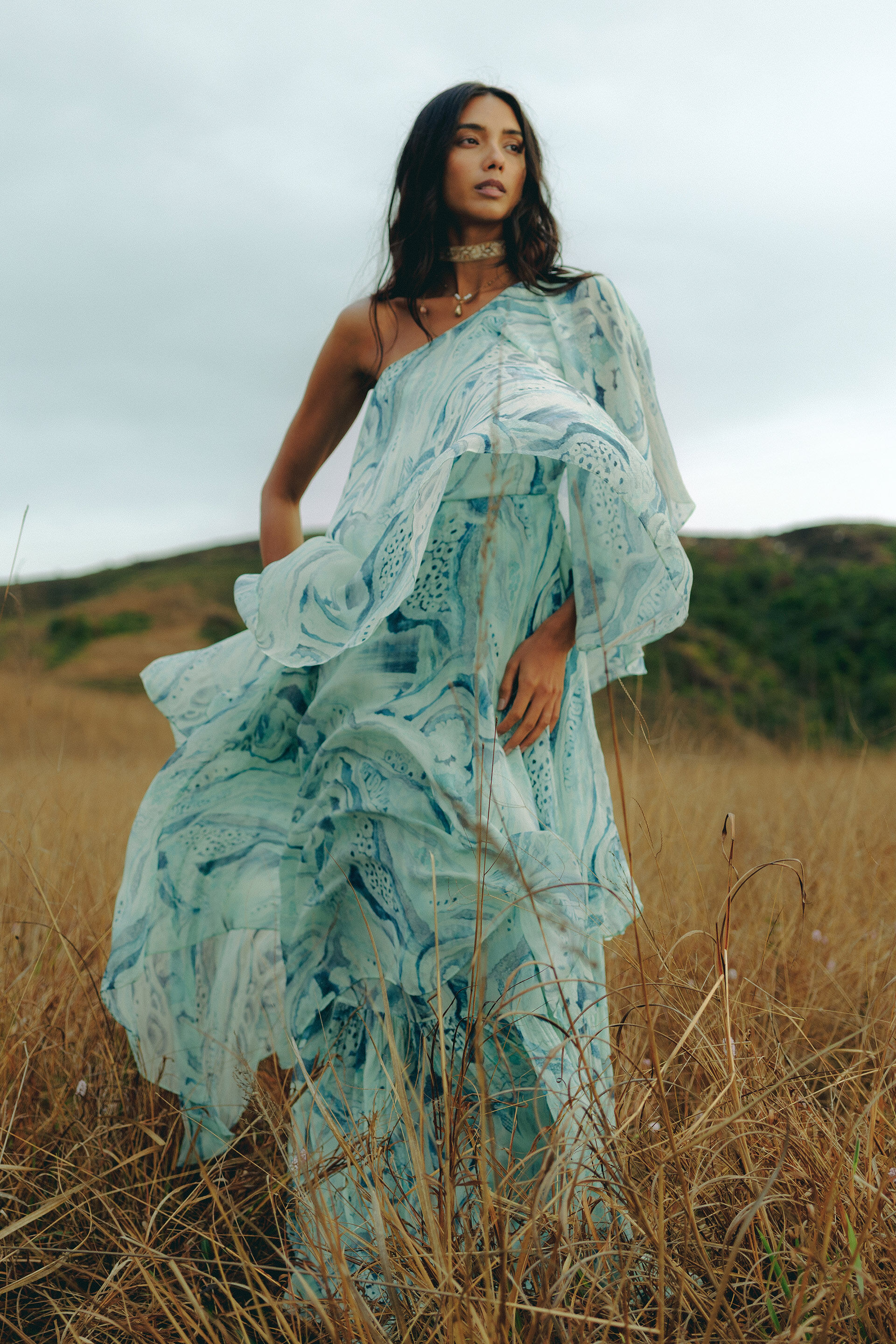 Kazui Bemberg Gown - Blue