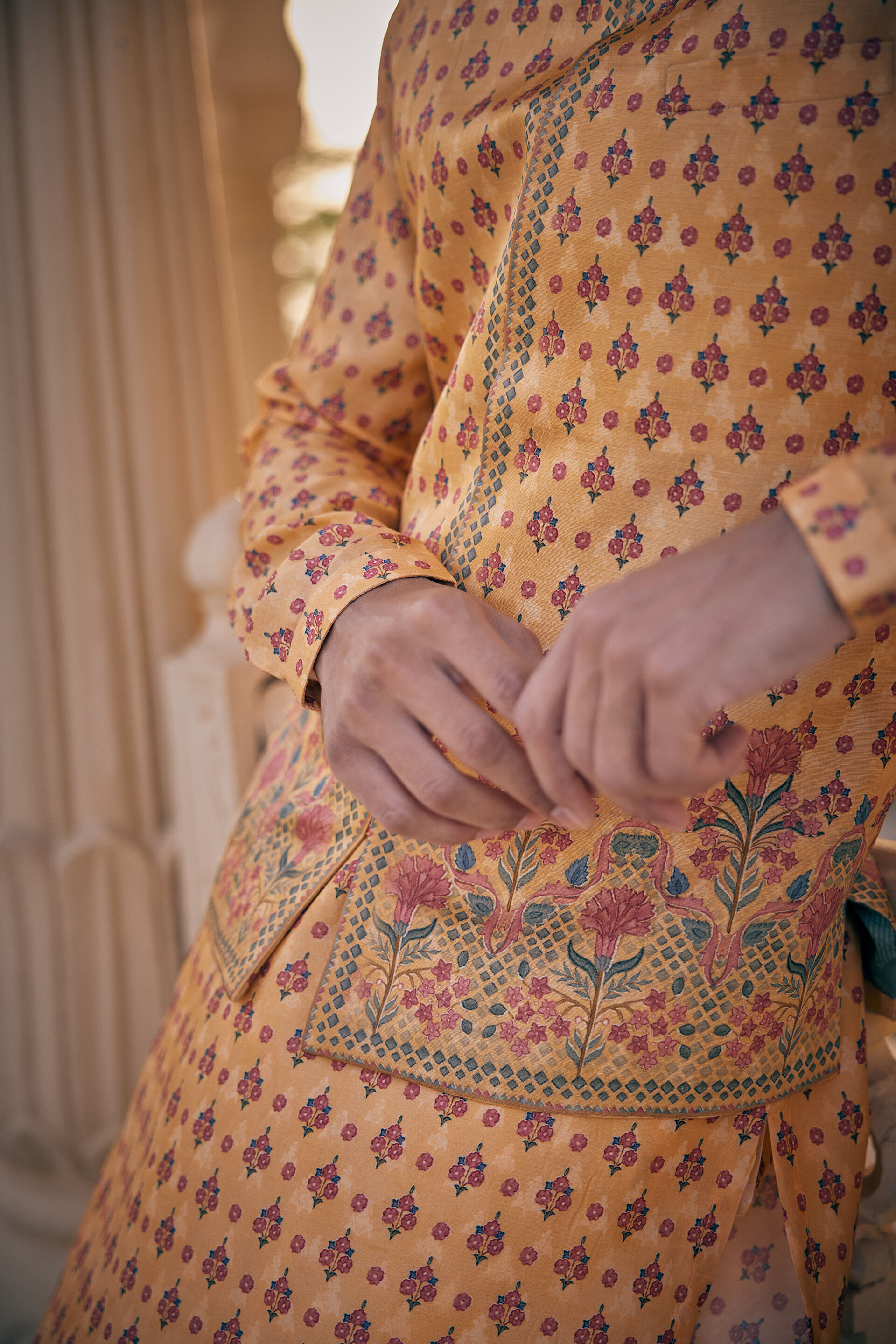 Ashmayu Nehru Jacket - Mustard, Mustard, image 4