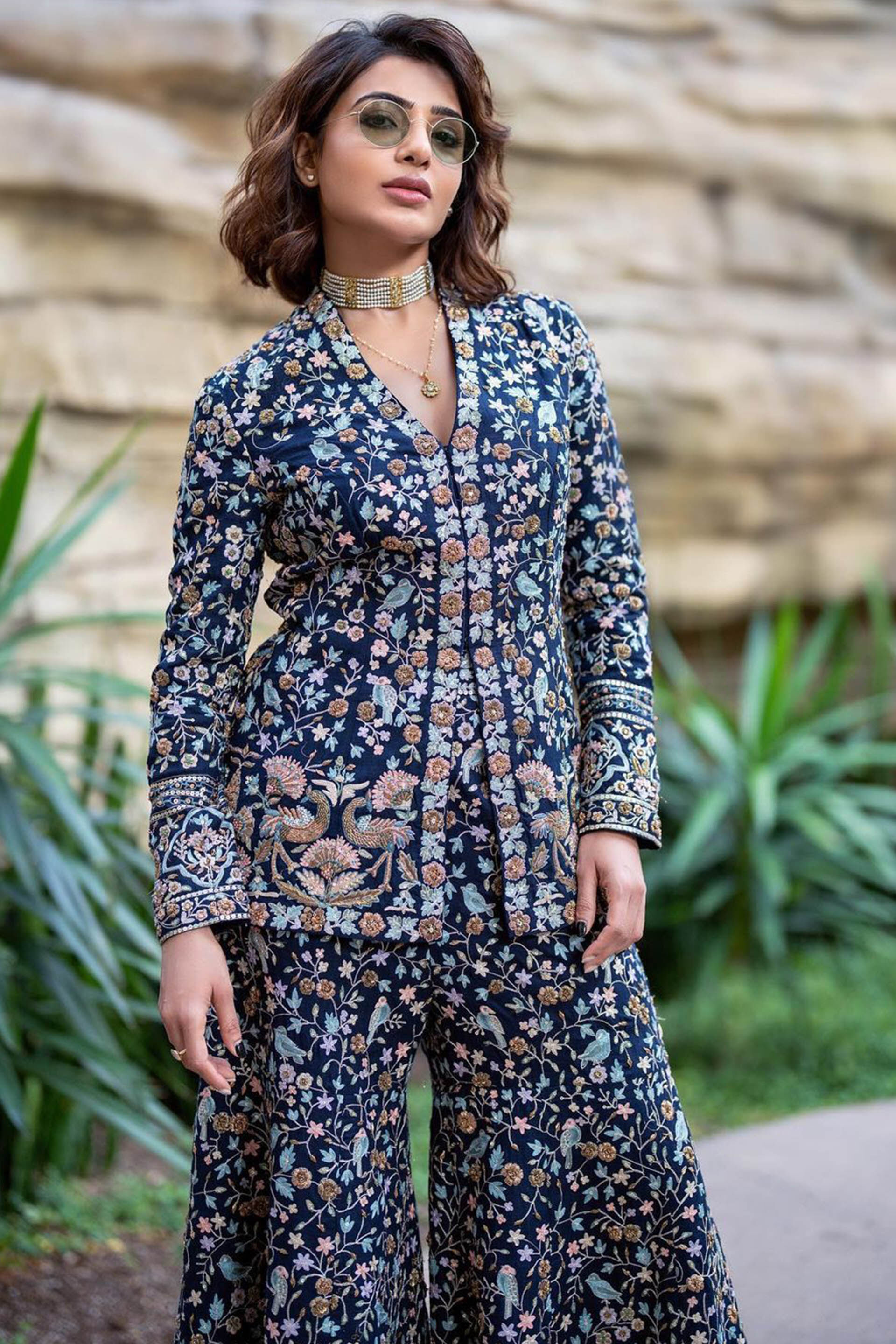 Anupa Zardozi & Resham Silk Jacket Set - Blue, , image 2