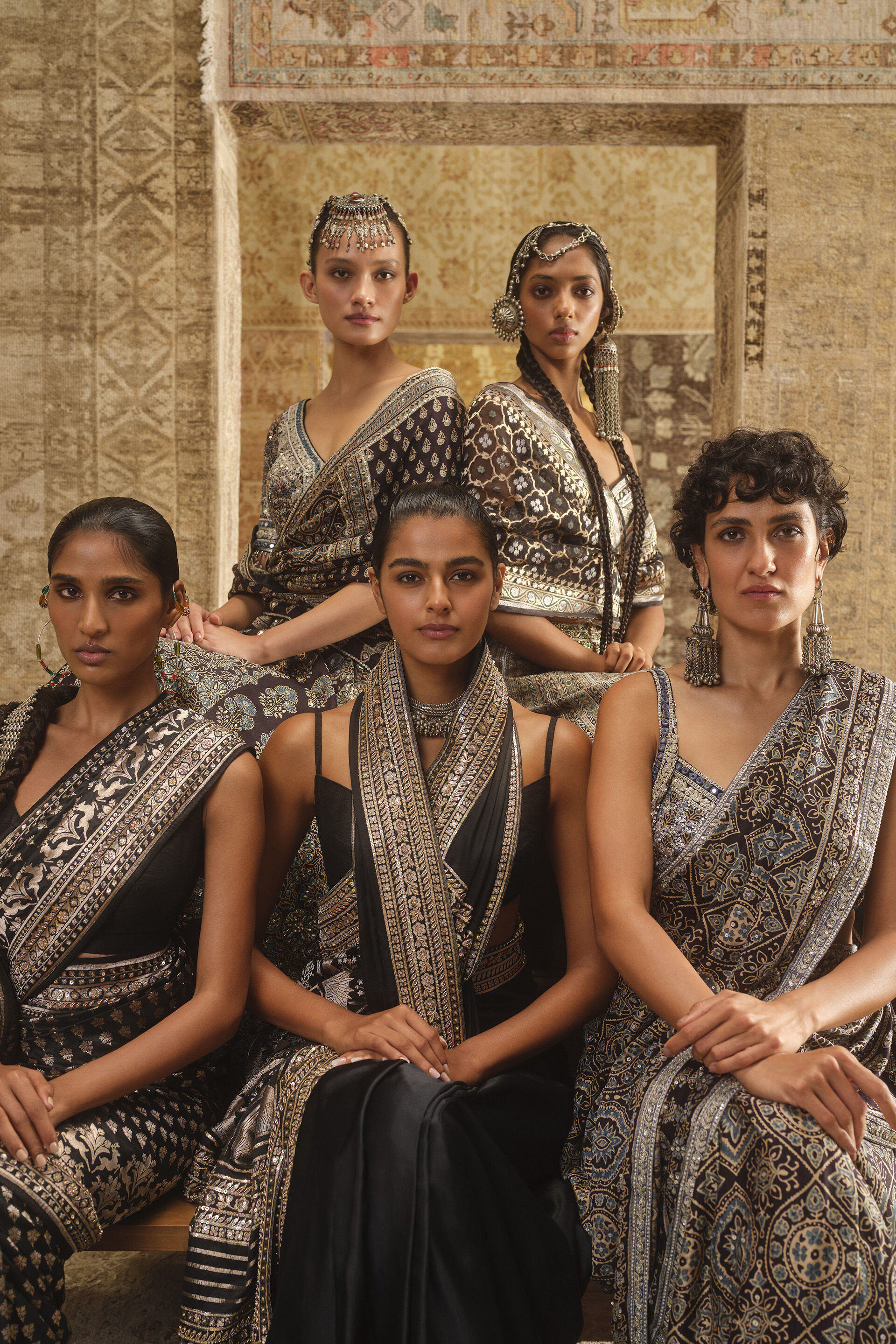 Alahna Handwoven Benarasi Silk Lehenga Set - Black, Black, image 6