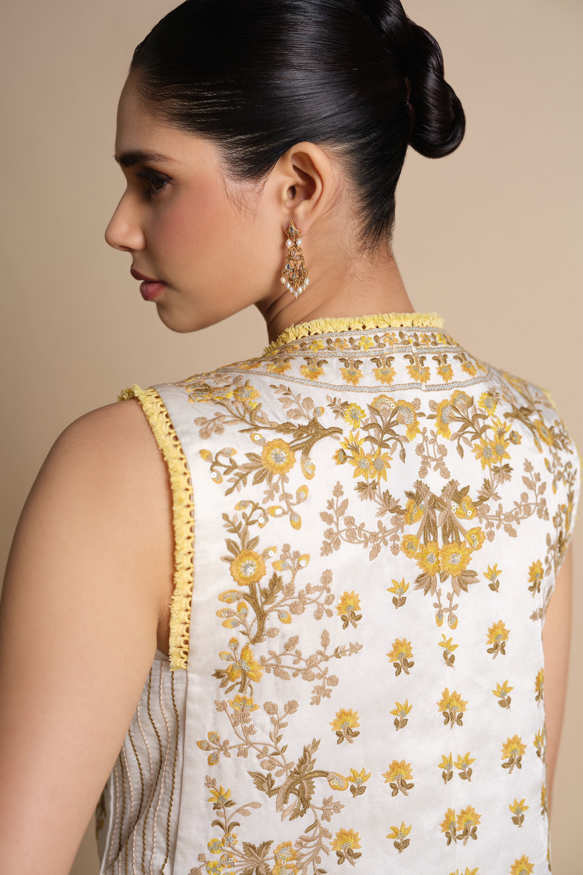 Amra Embroidered Palazzo Set - Natural, Natural, image 11