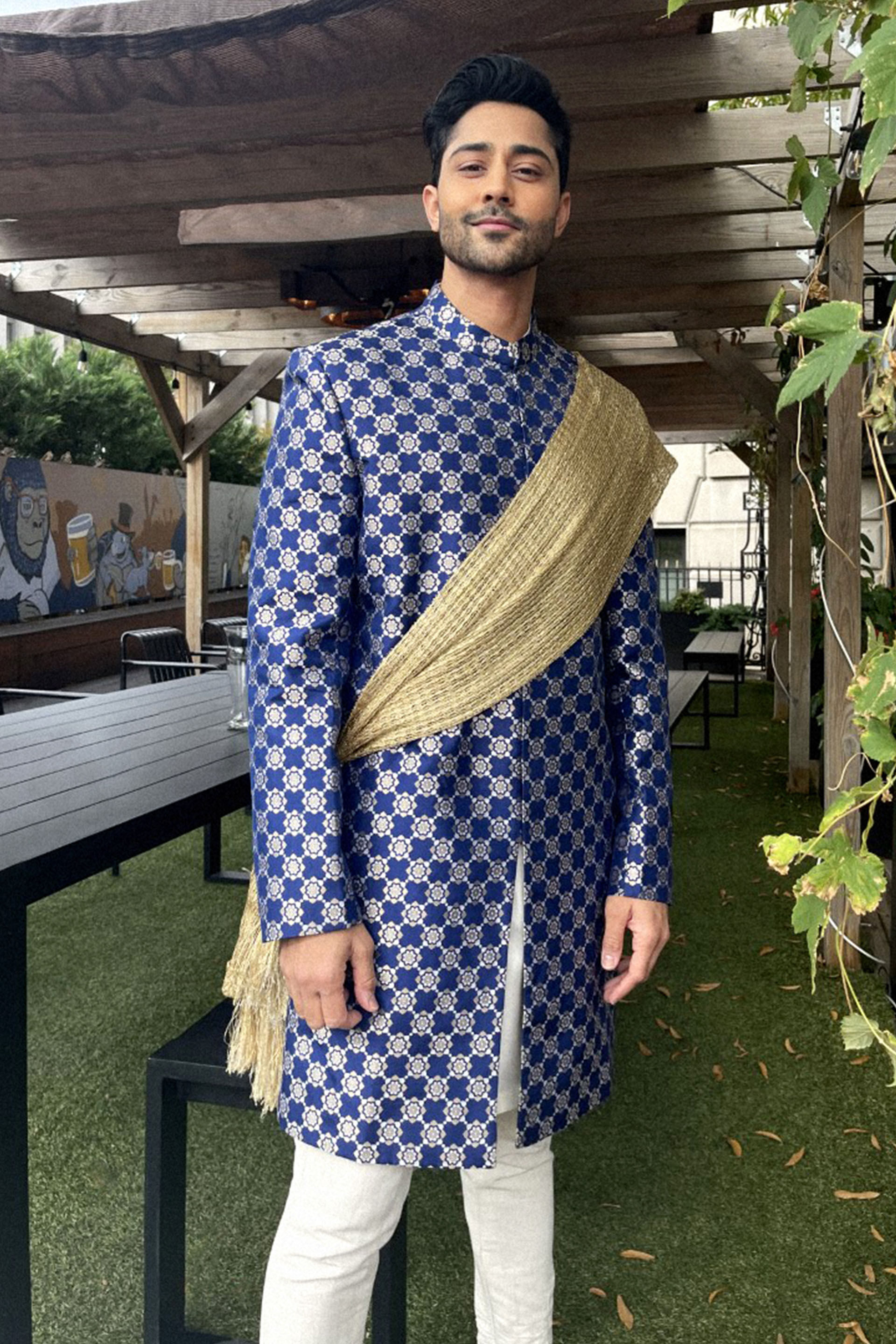 Jeet Sherwani- Navy, , image 2