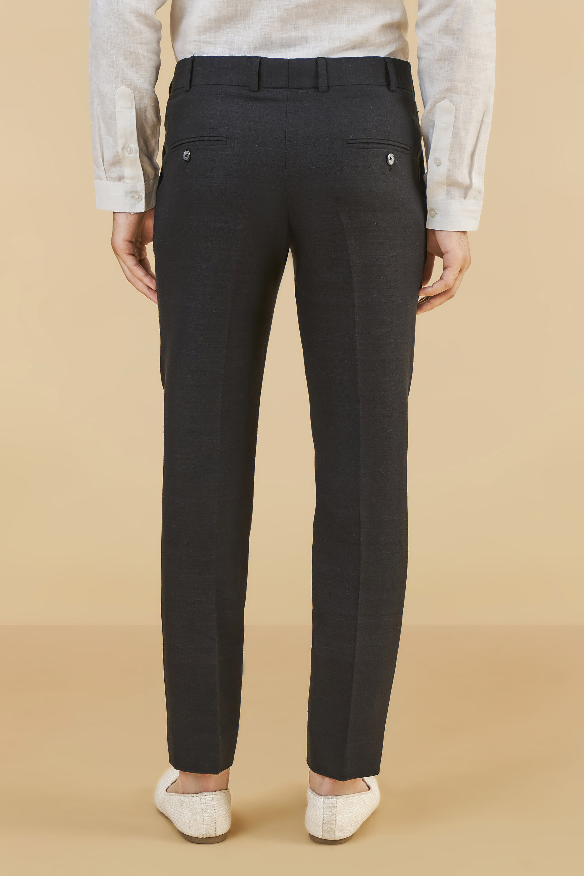 Black Silk Trousers, Black, image 3