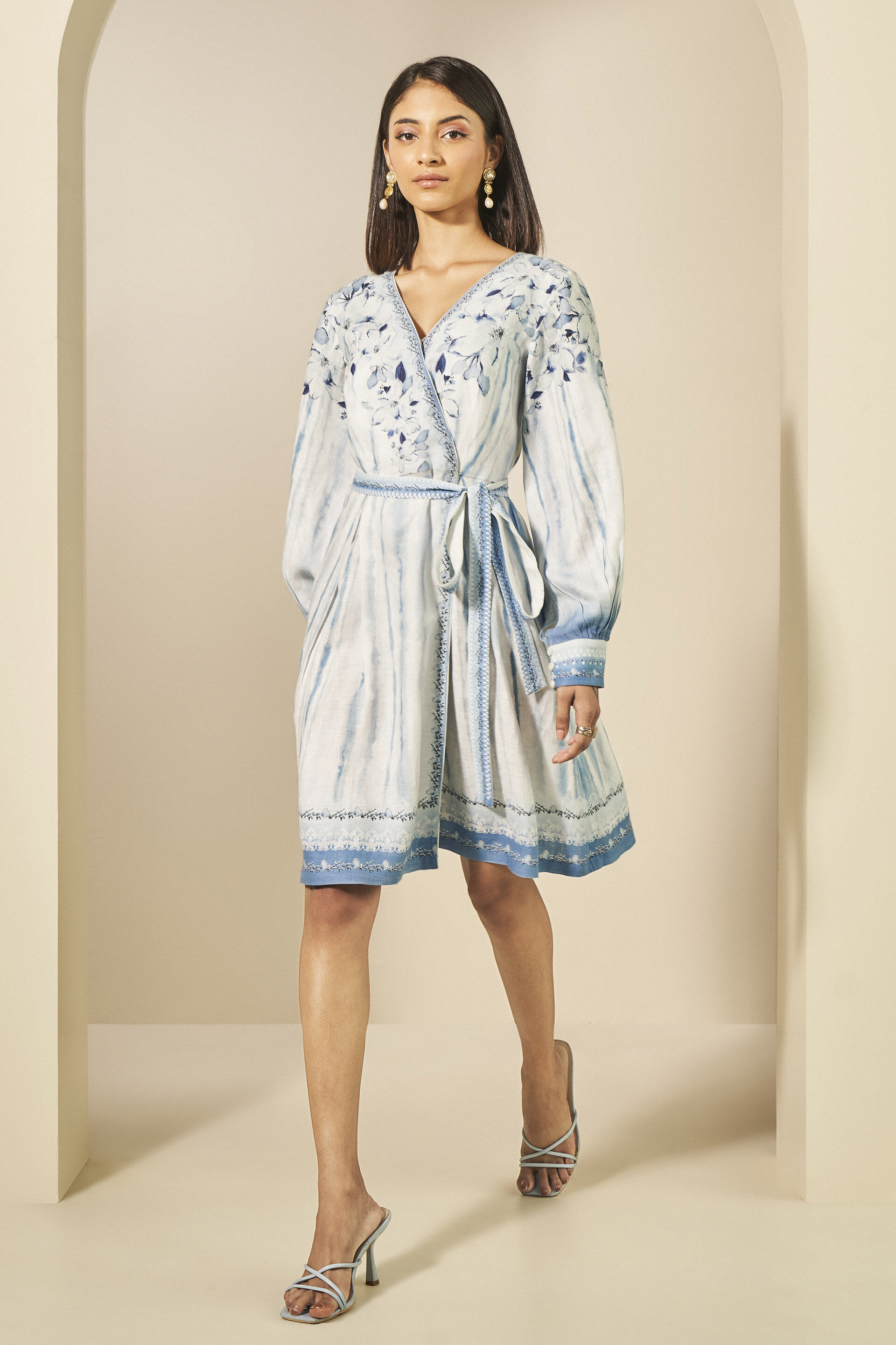 Kylo Hemp Wrap Dress - Blue