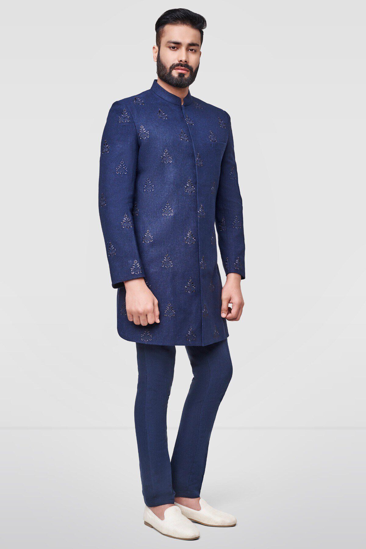 Navy blue sherwani new arrivals