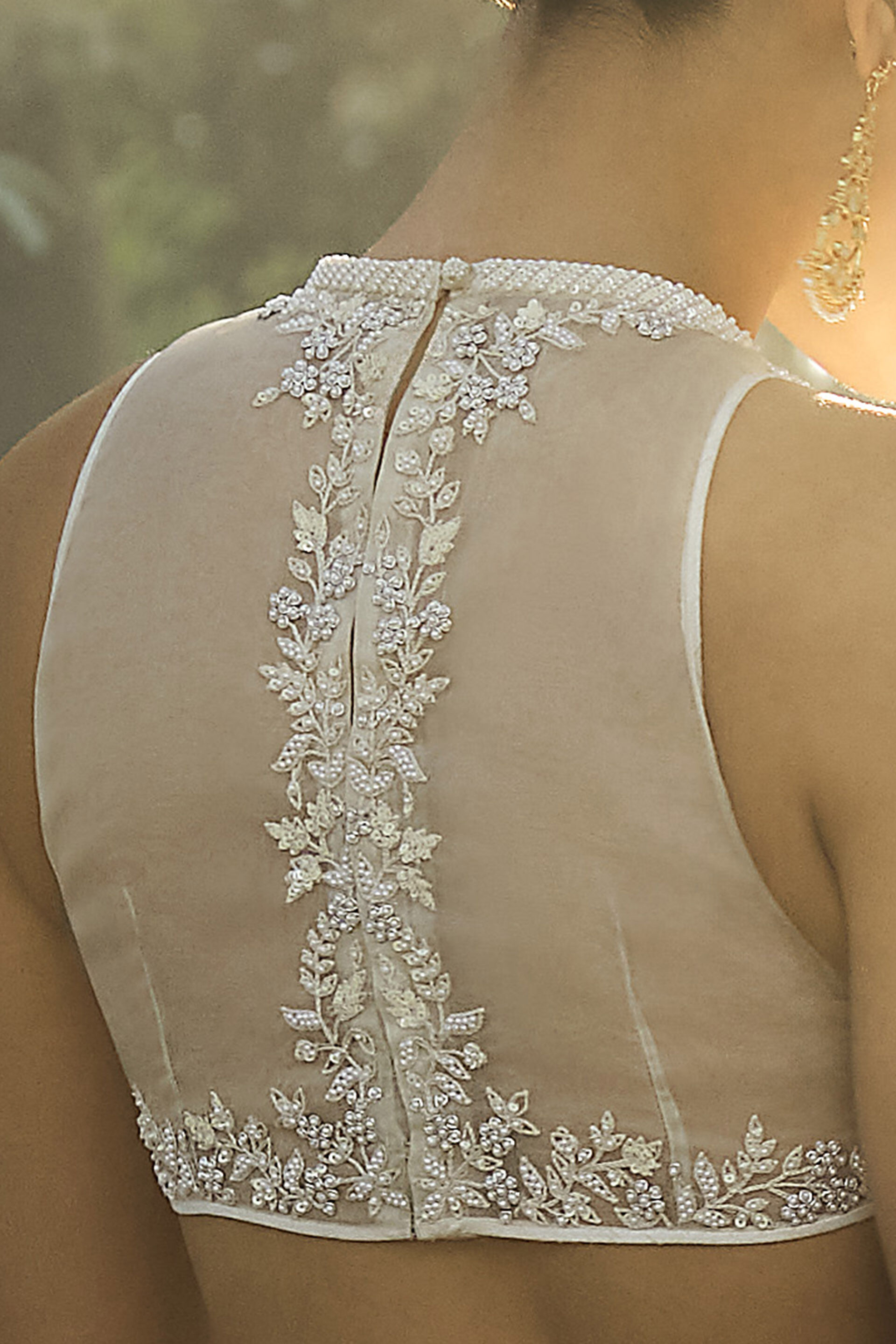 Amadahy Embroidered Silk Skirt Set - Ivory, Ivory, image 3