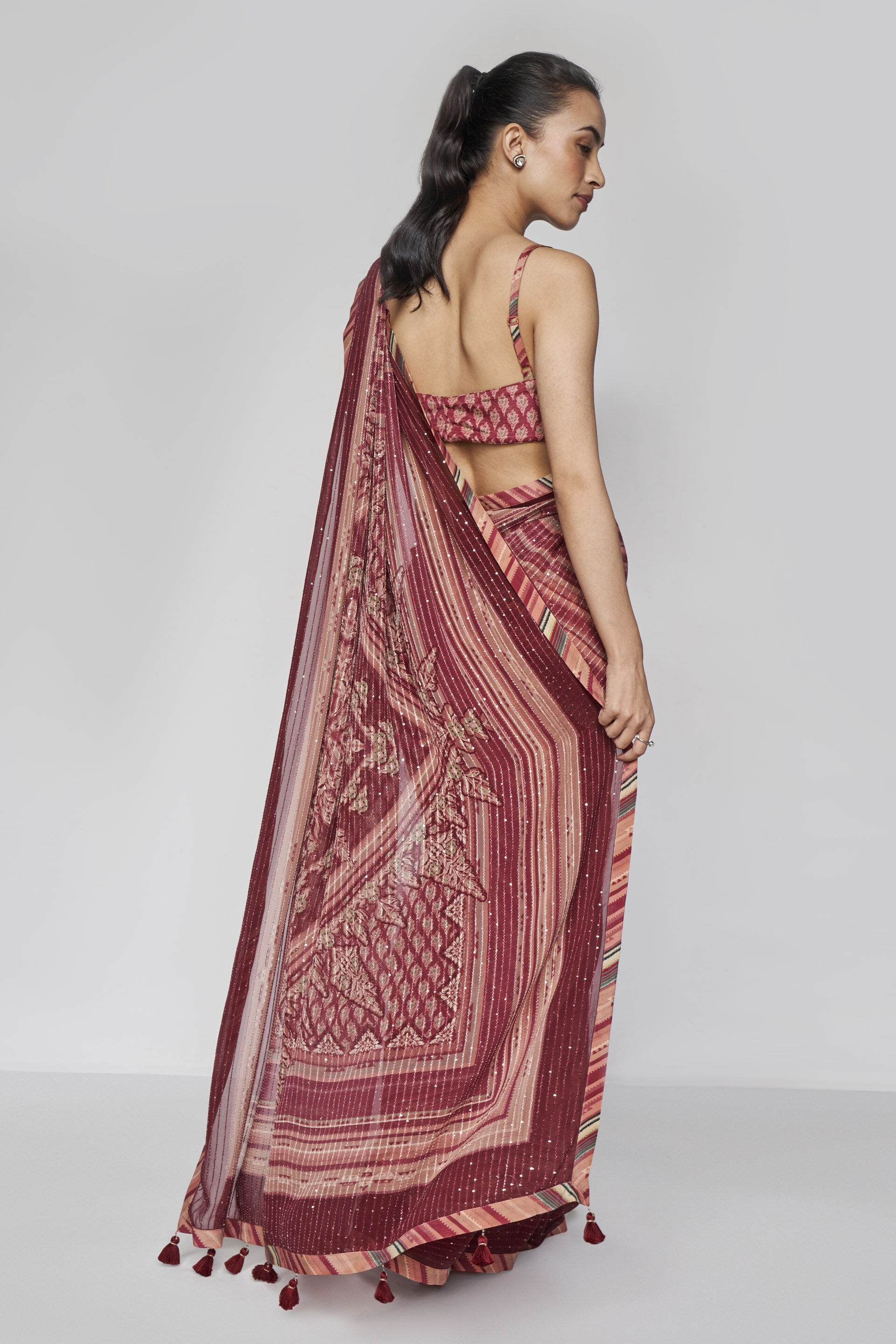 Arvika Saree, Wine, image 3