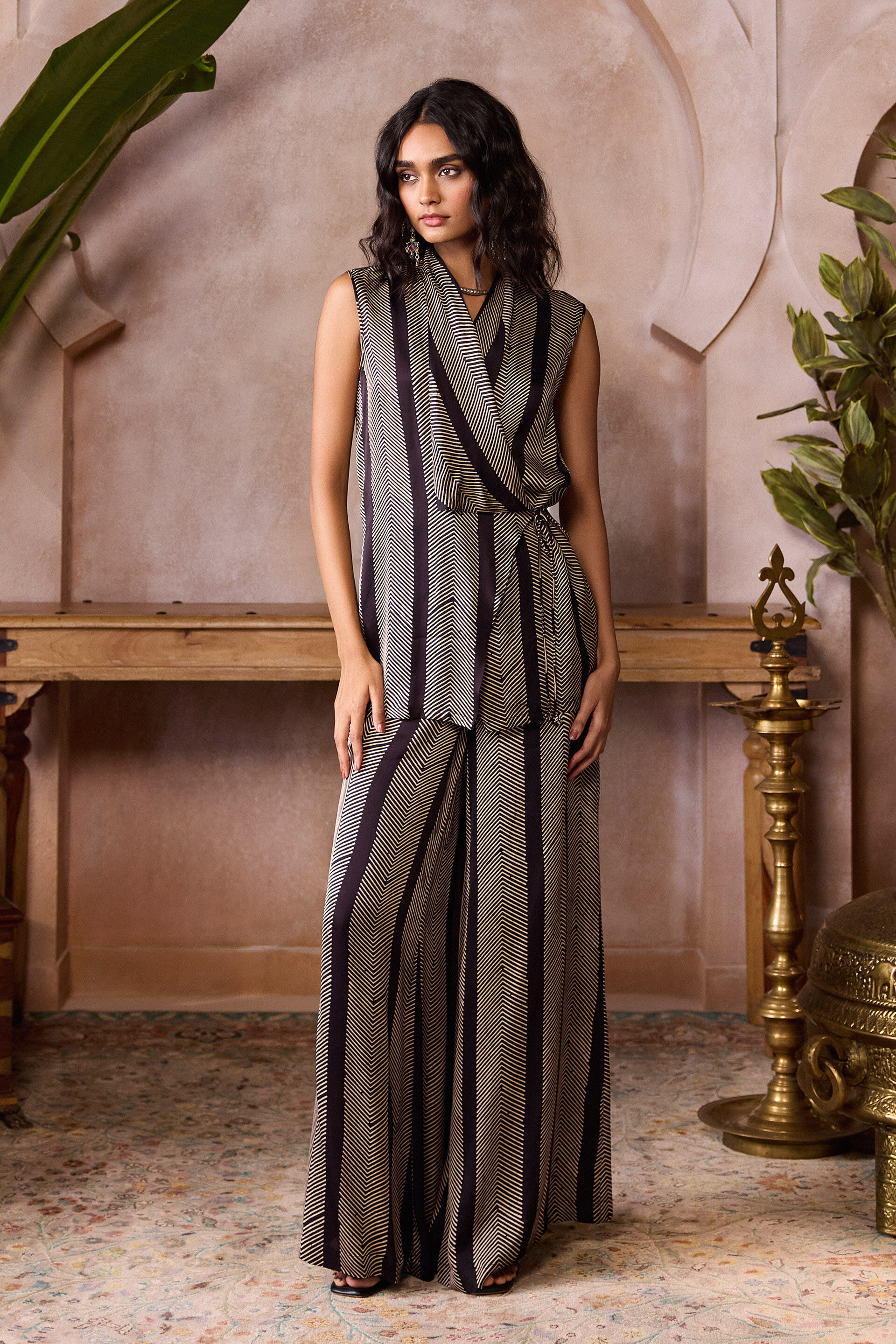 Soila Ajrakh Hand-block Printed Co-ord - Black