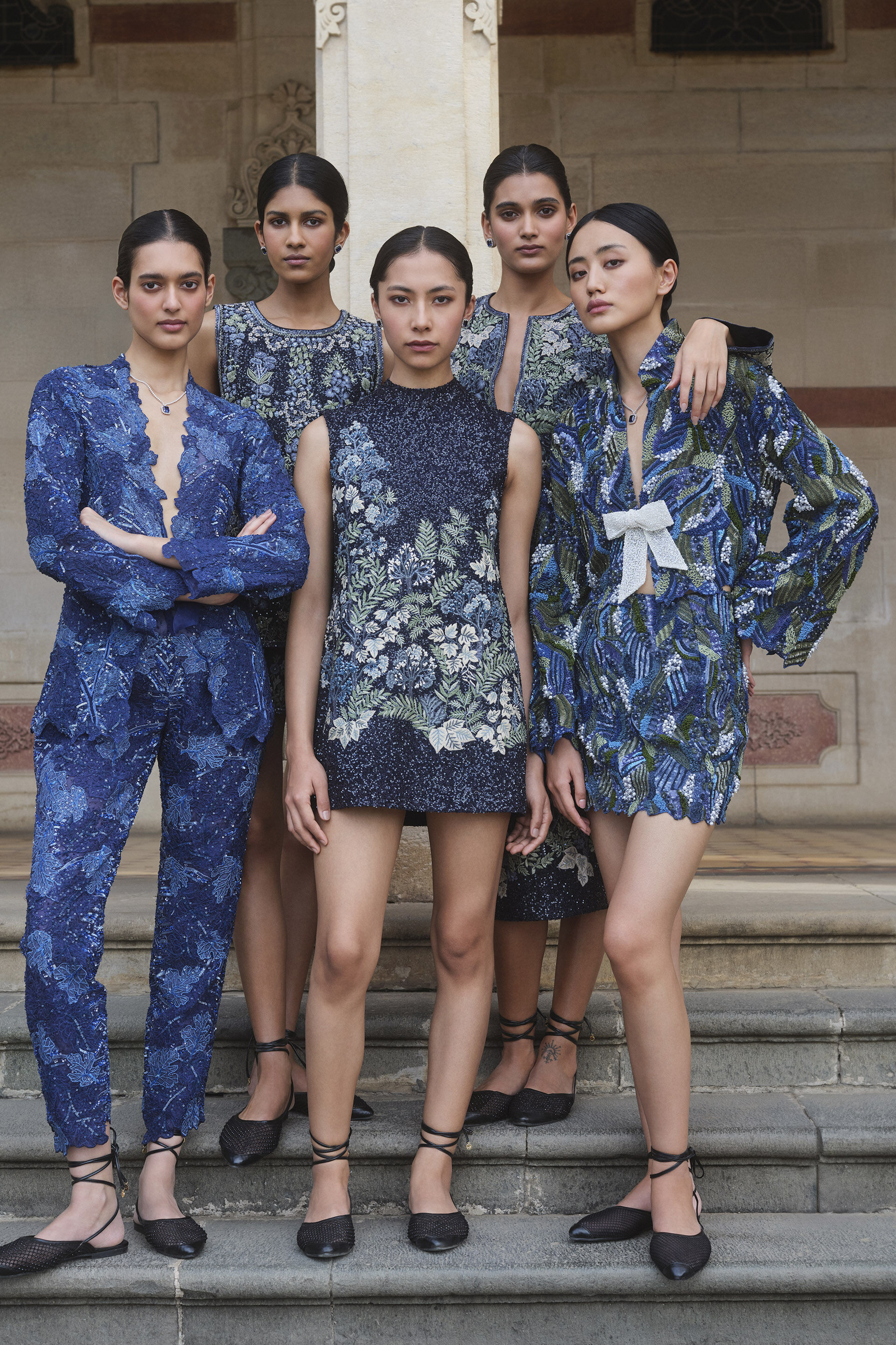 Luella Embroidered Silk Shift Dress - Navy, Navy, image 3