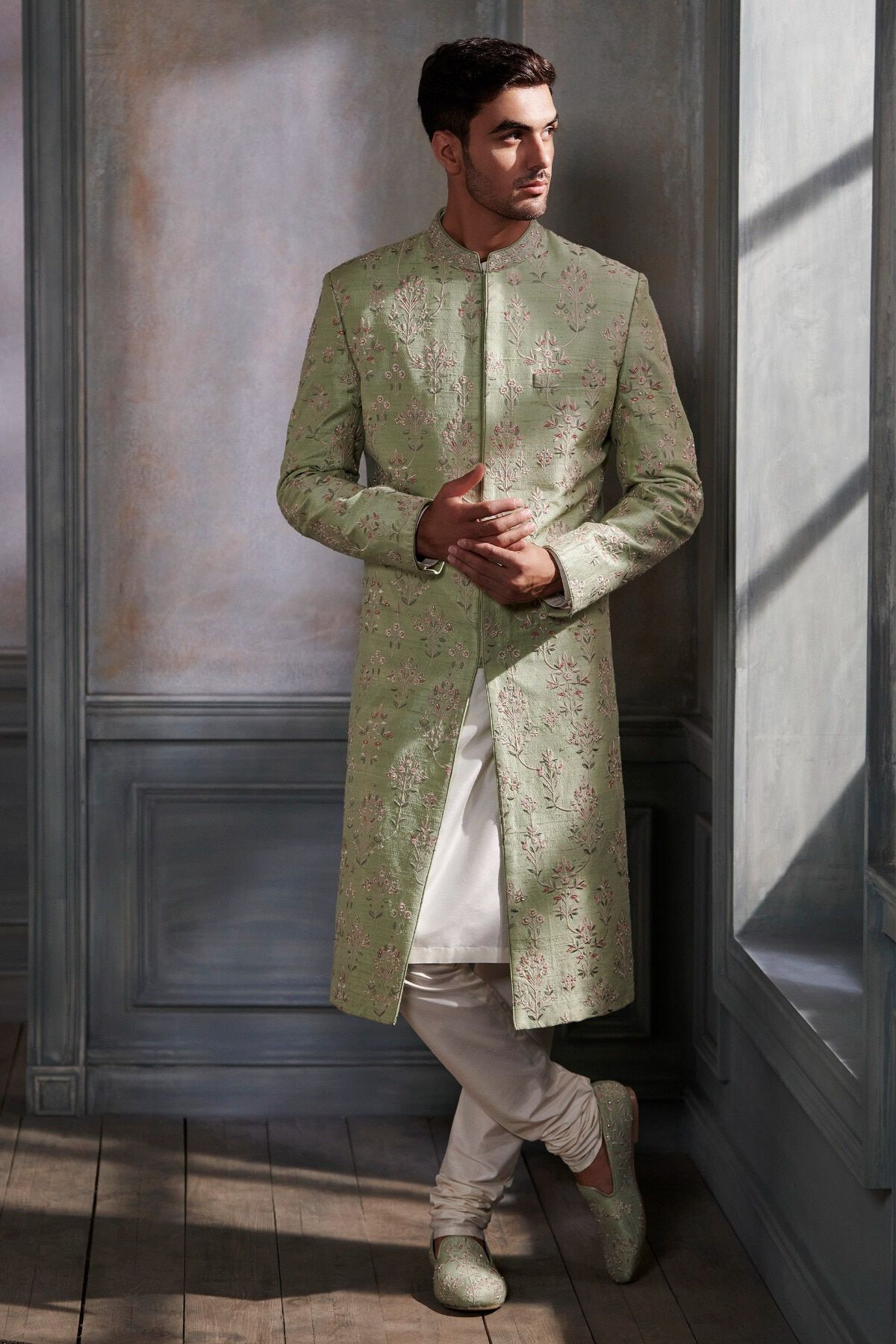 Green sherwani shop