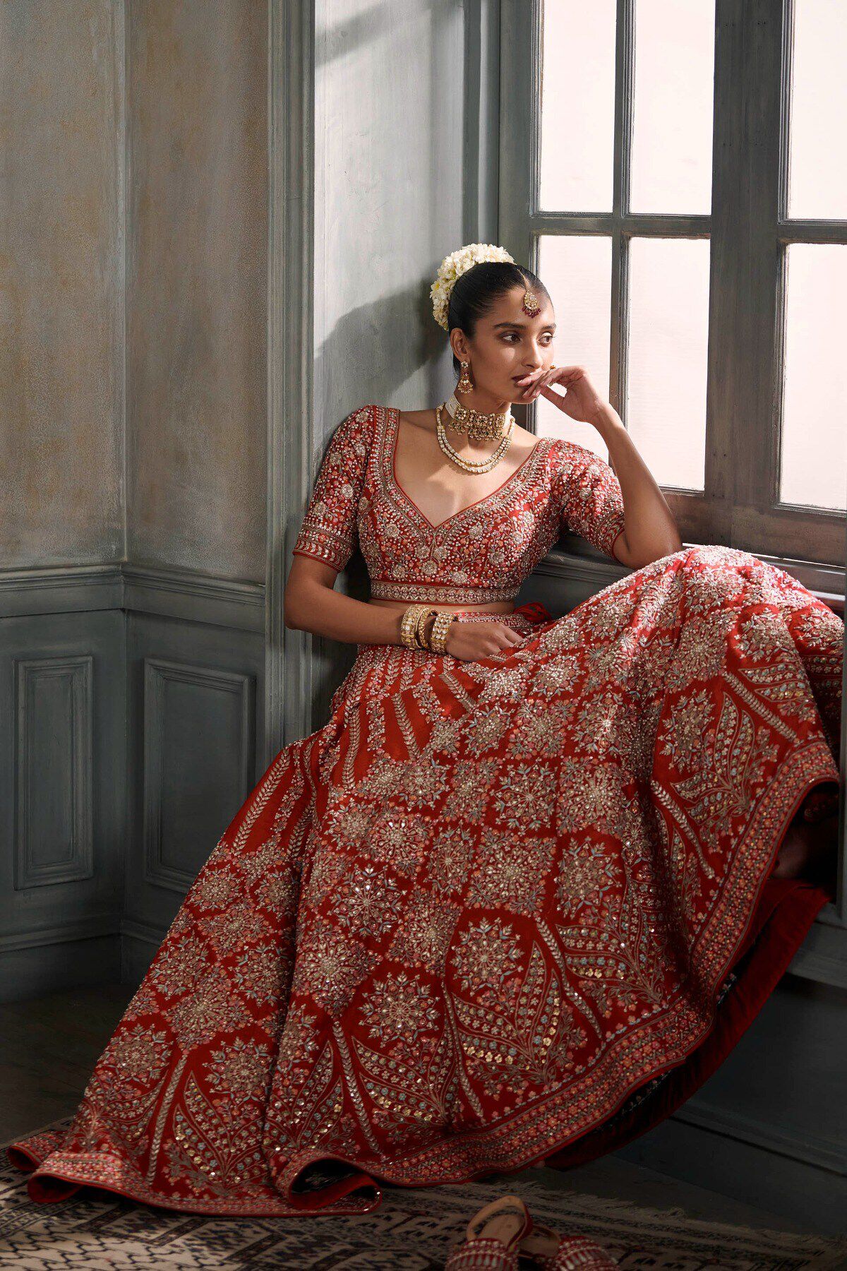 Deepa Lehenga Set - Red