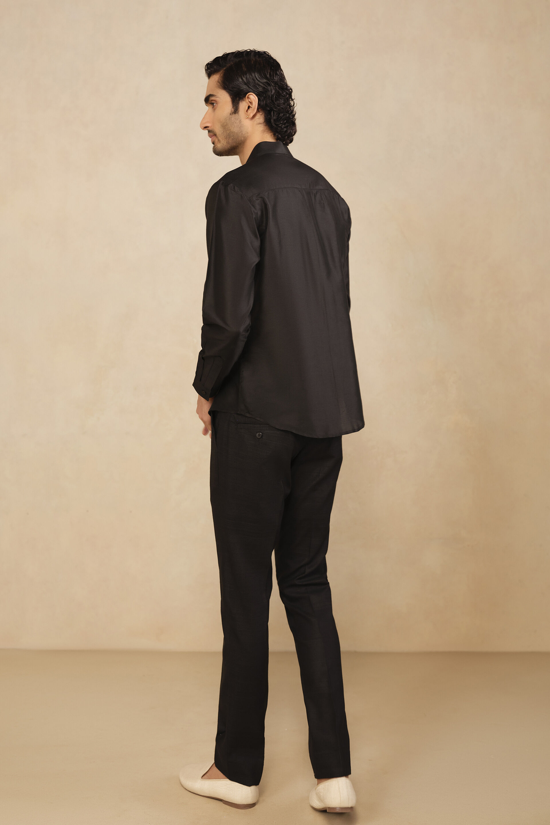 Adnan Silk Shirt - Black, Black, image 2