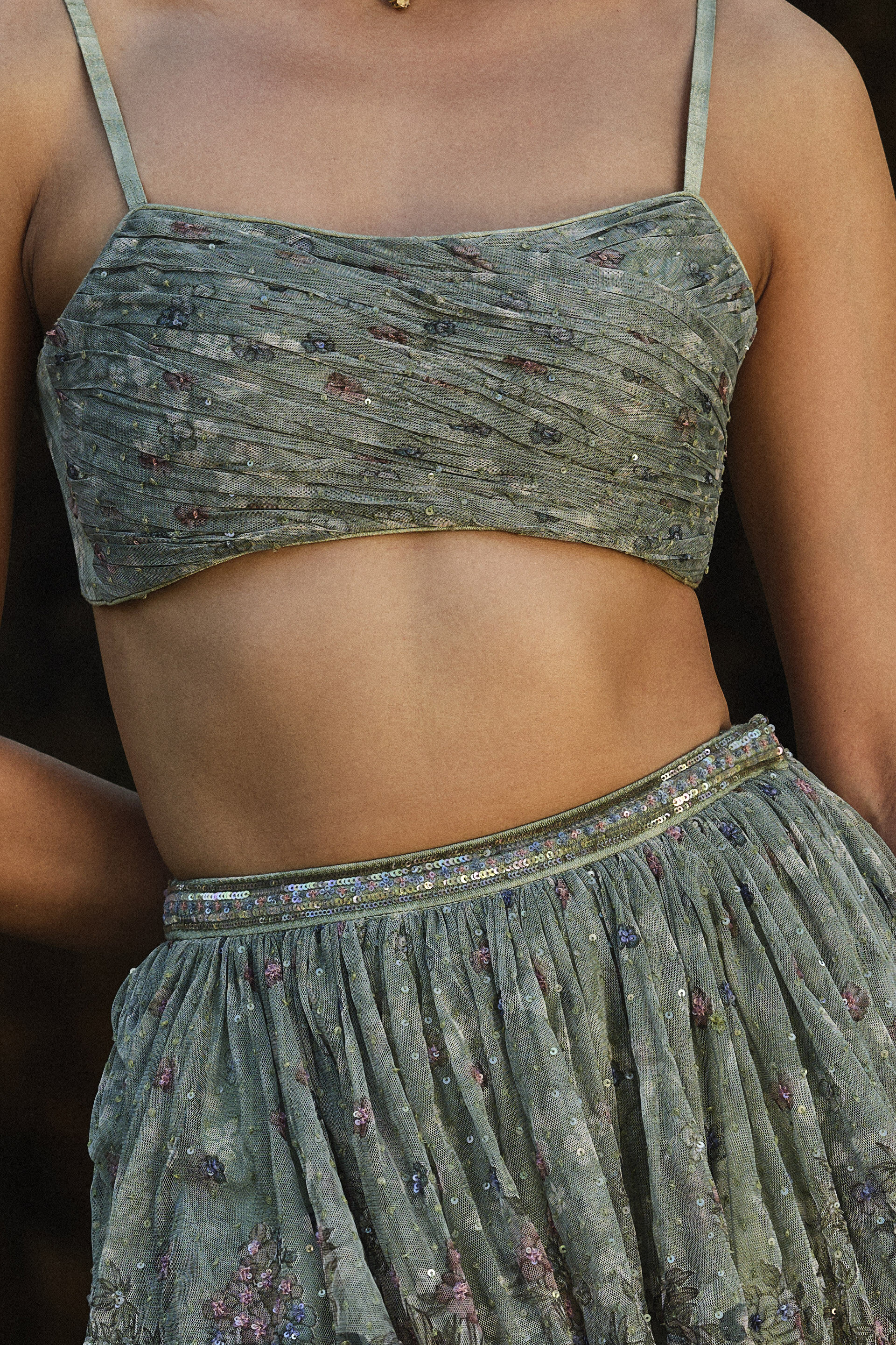 Aylsa Embroidered Skirt Set - Sage, Sage, image 4