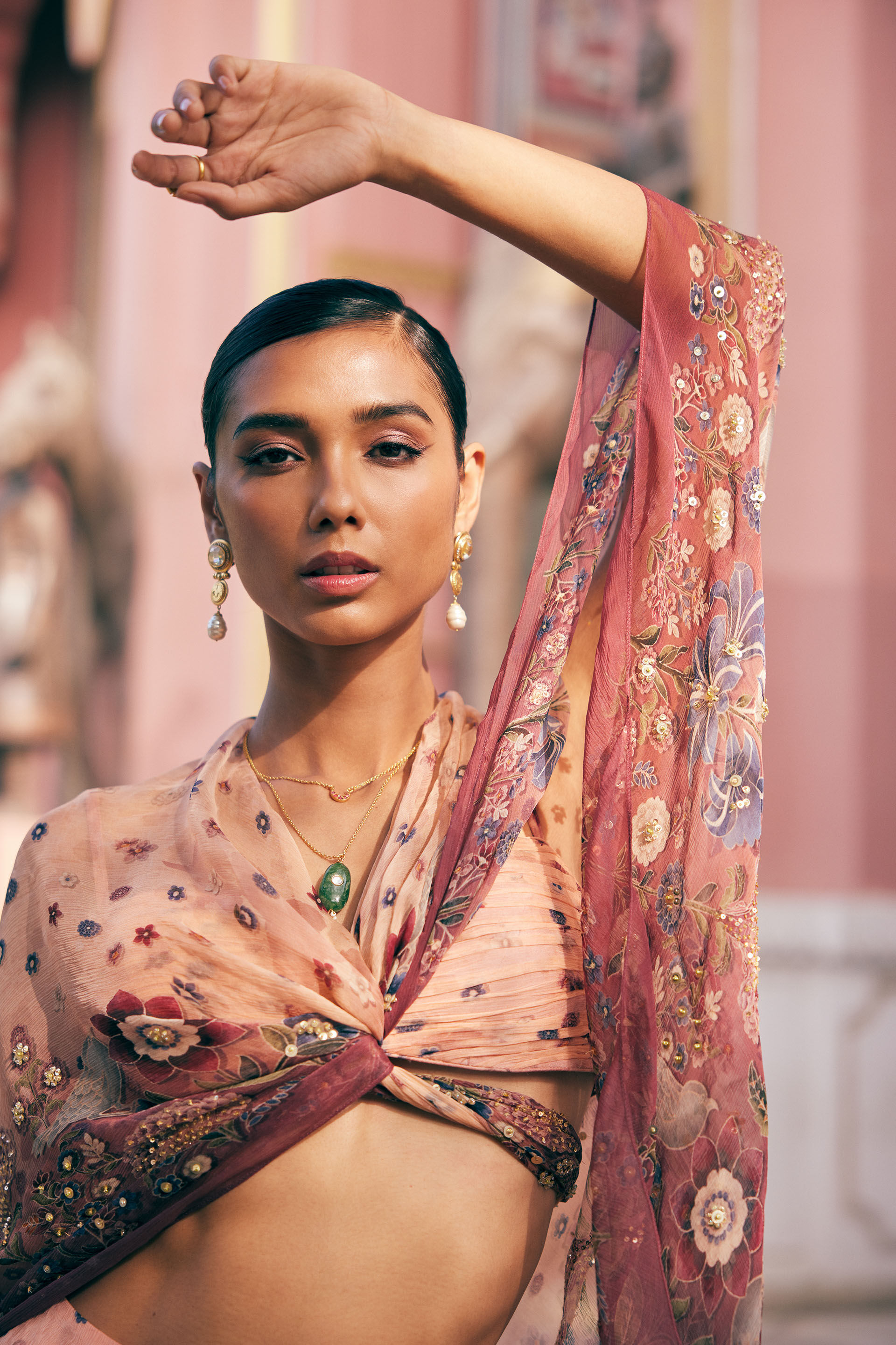 Nazaha Pant Set - Peach, Peach, image 8