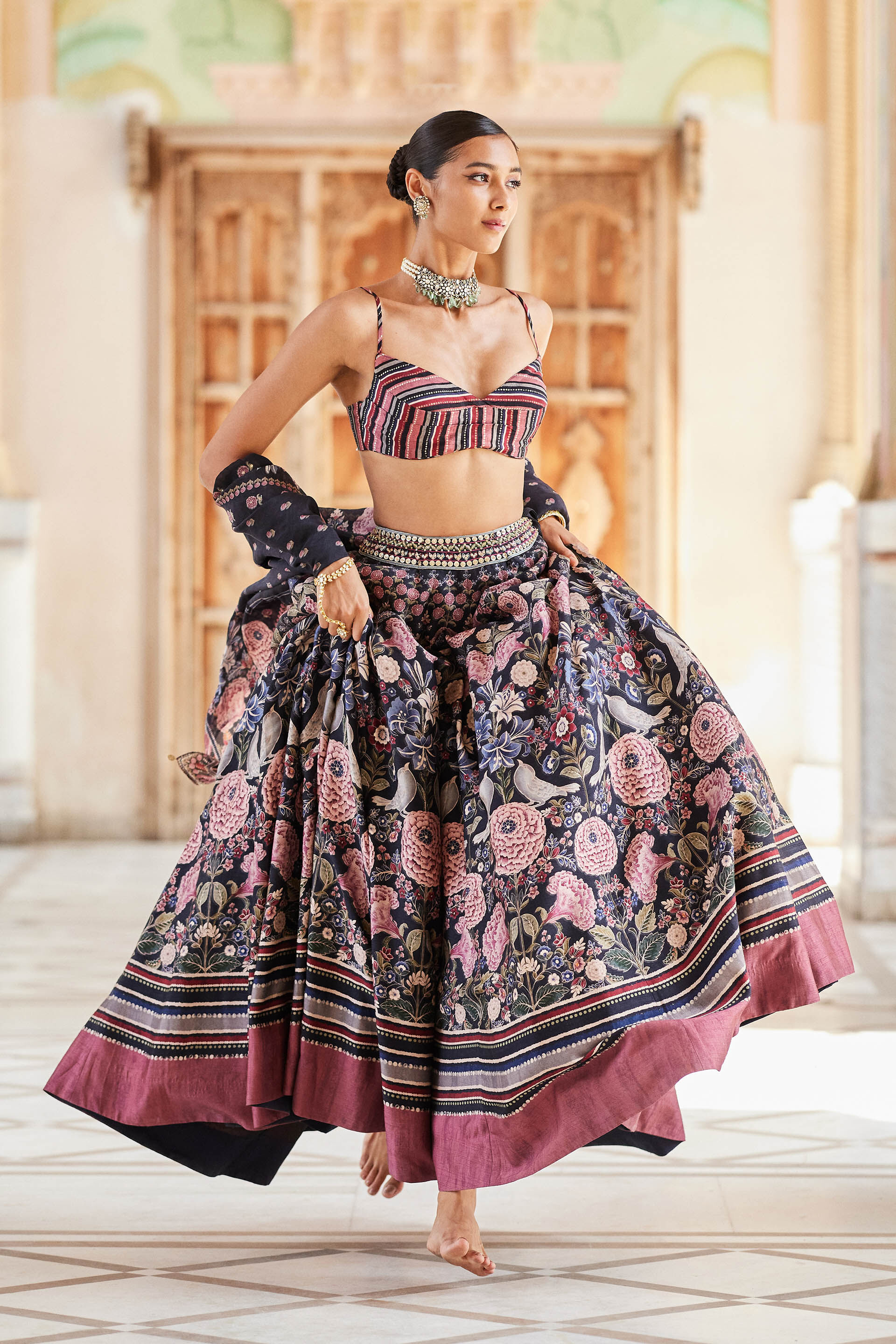 Shimaz Lehenga - Black, Black, image 3