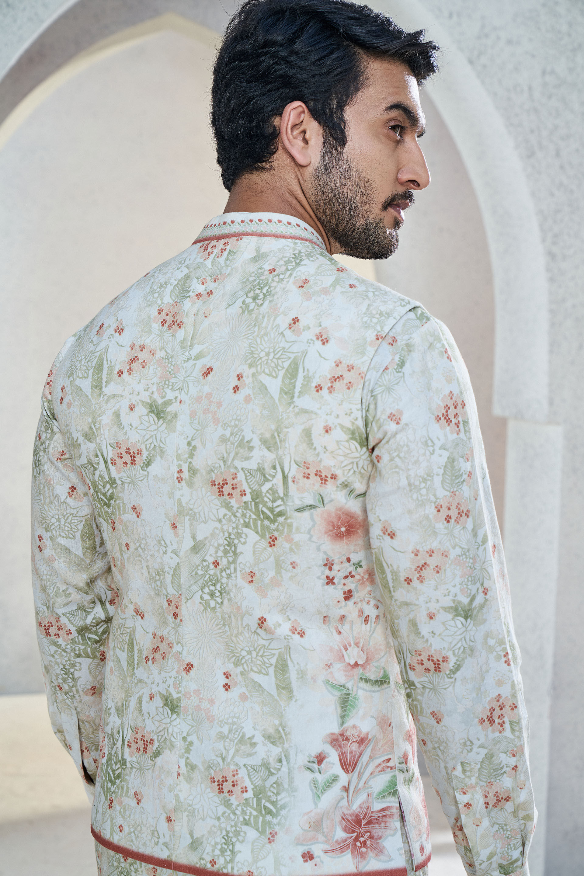 Ajish Nehru Jacket - Ivory, Ivory, image 4