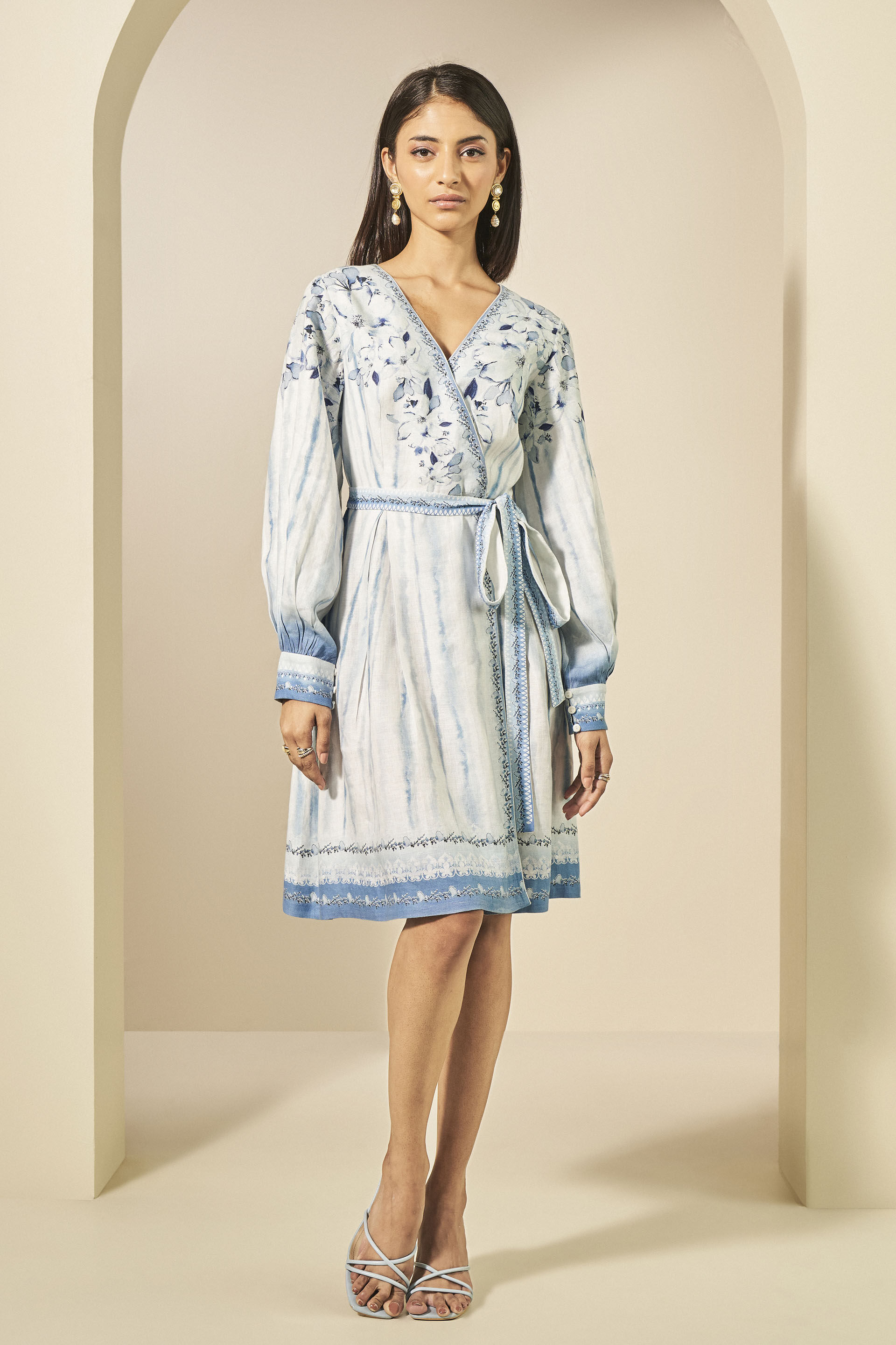 Kylo Hemp Wrap Dress - Blue